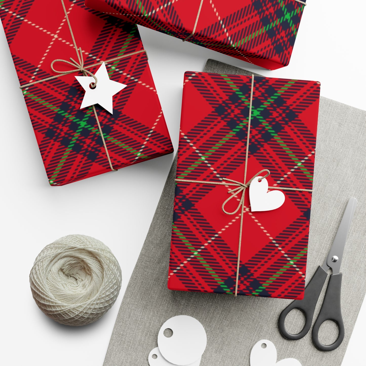 Red Plaid Gift Wrap Papers