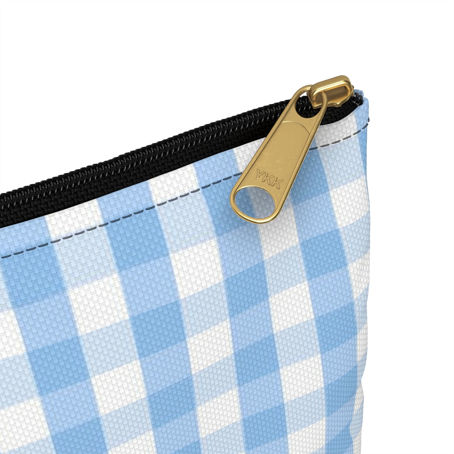 Blue Checked Accessory Pouch