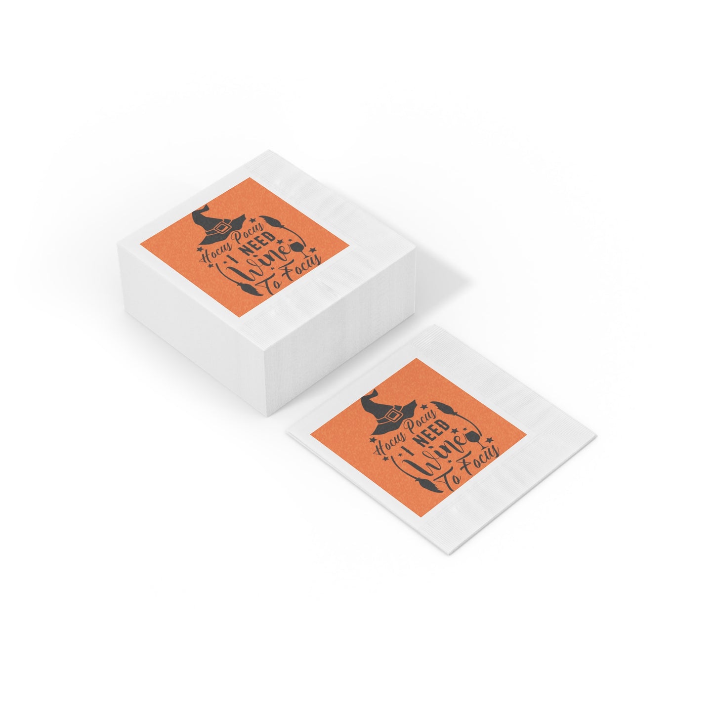 Hocus Pocus I Need Wine To Focus White Coined Napkins