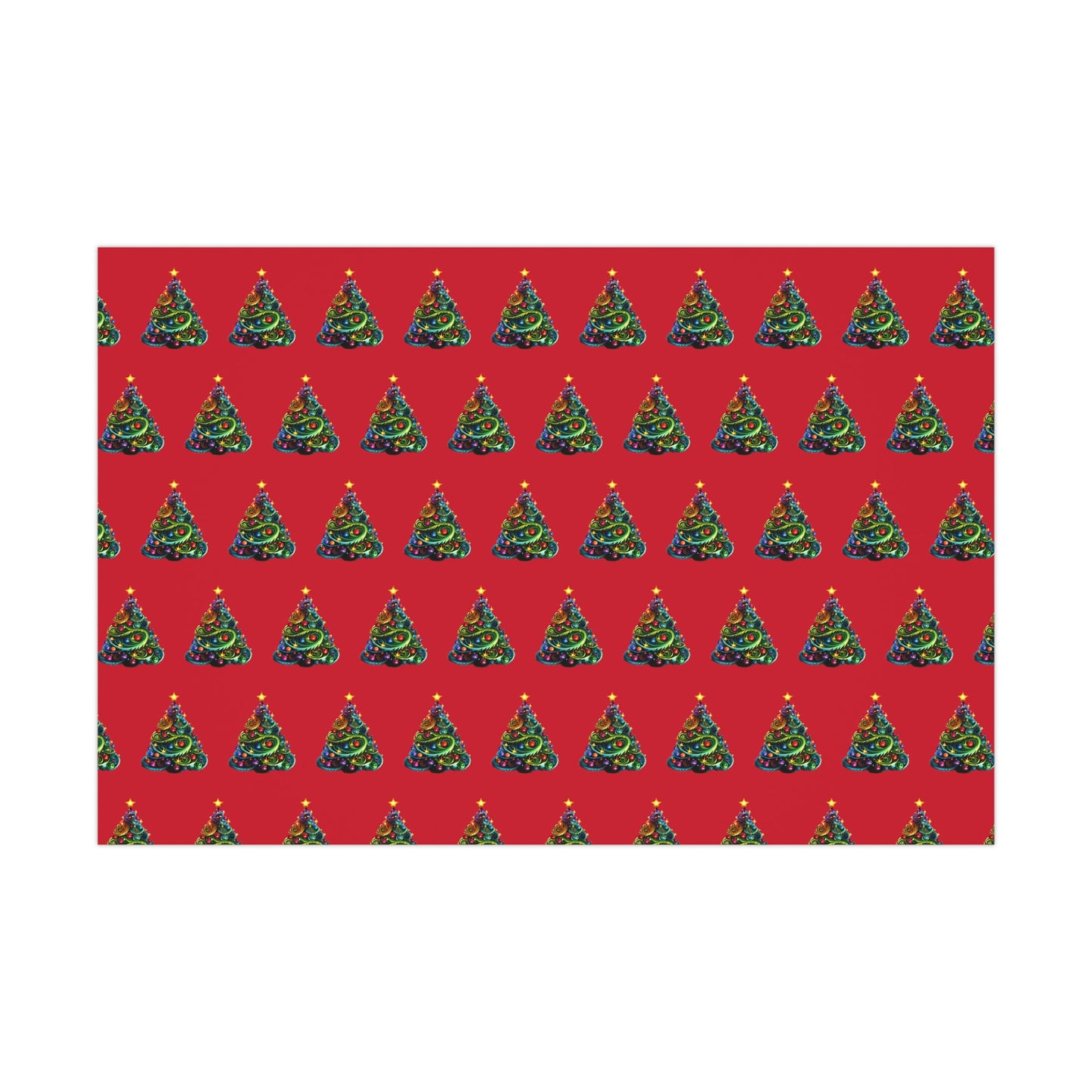 Swirly Christmas Tree Gift Wrap Papers
