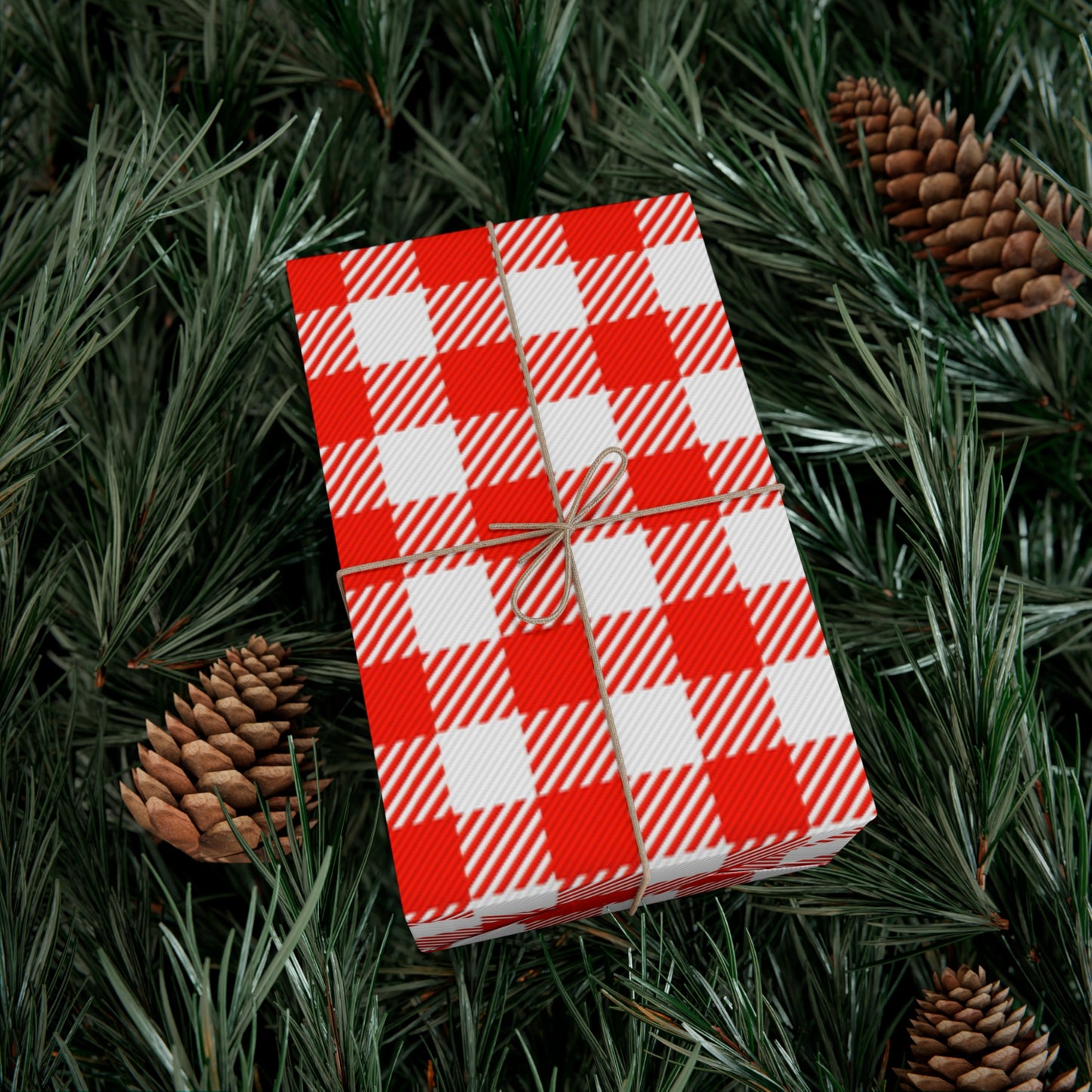 Red Check Gift Wrap Papers