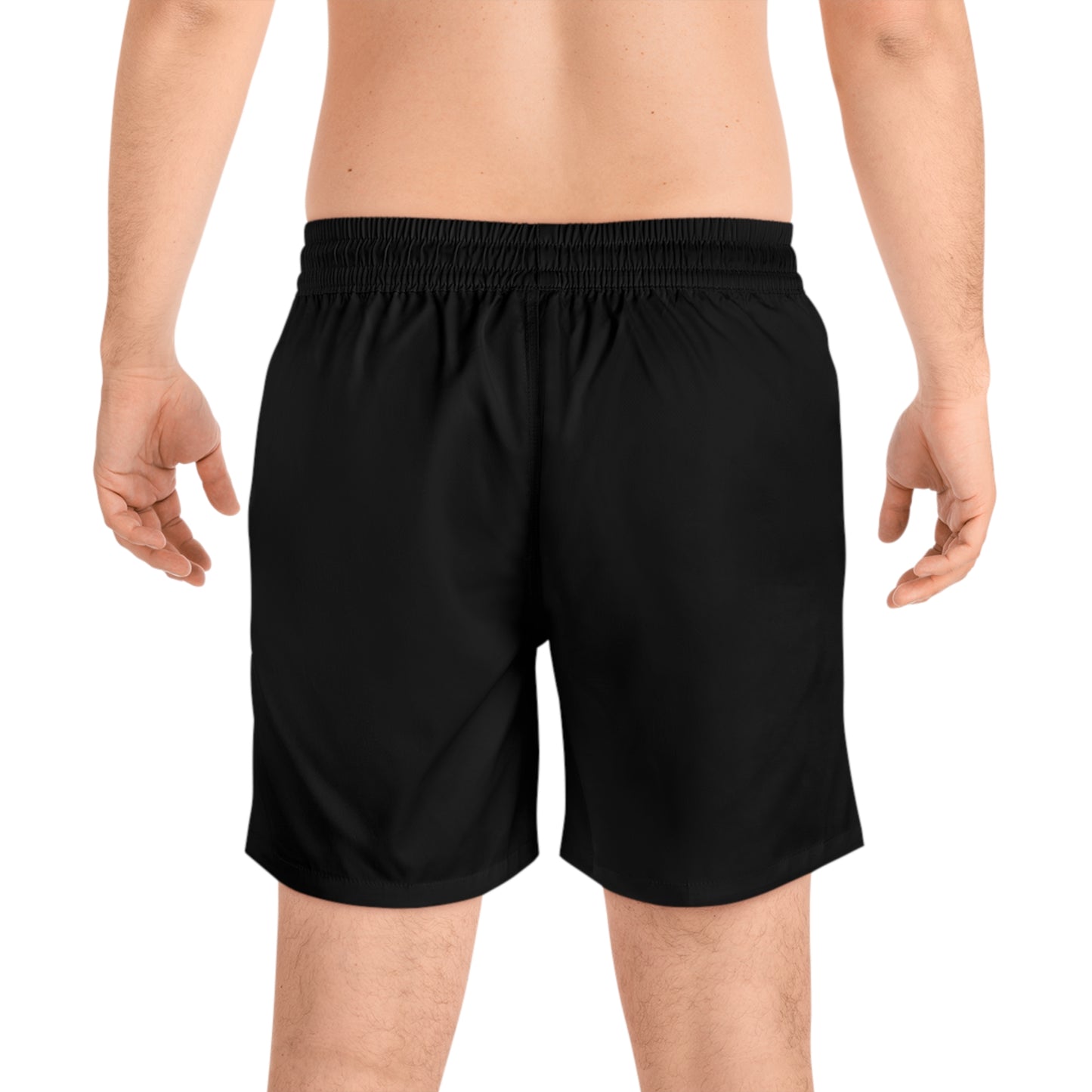 REBELS Men's Mid-Length Swim Shorts (AOP) Black