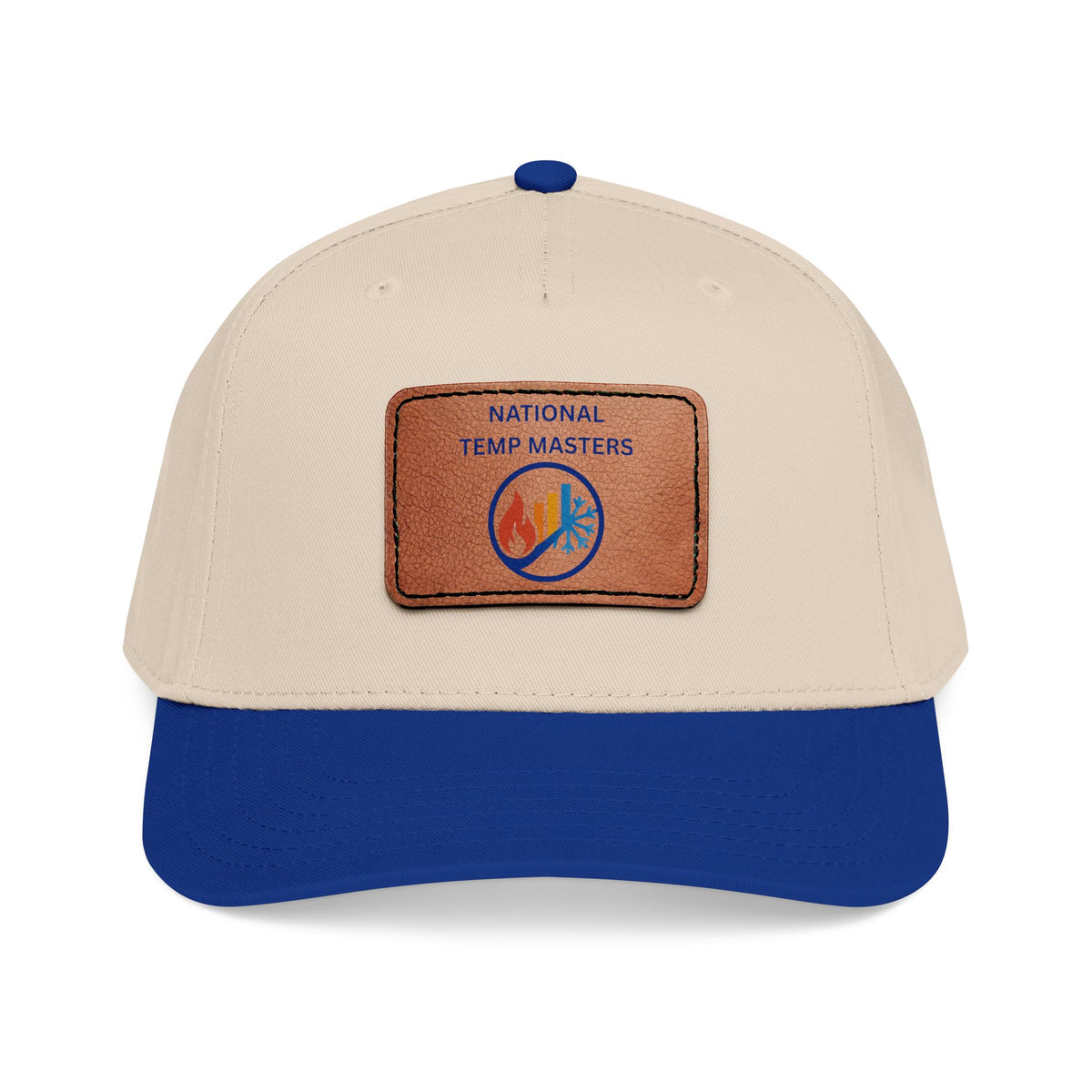 NTM Leather Patch Baseball Cap — "National Temp Masters" Retro Logo