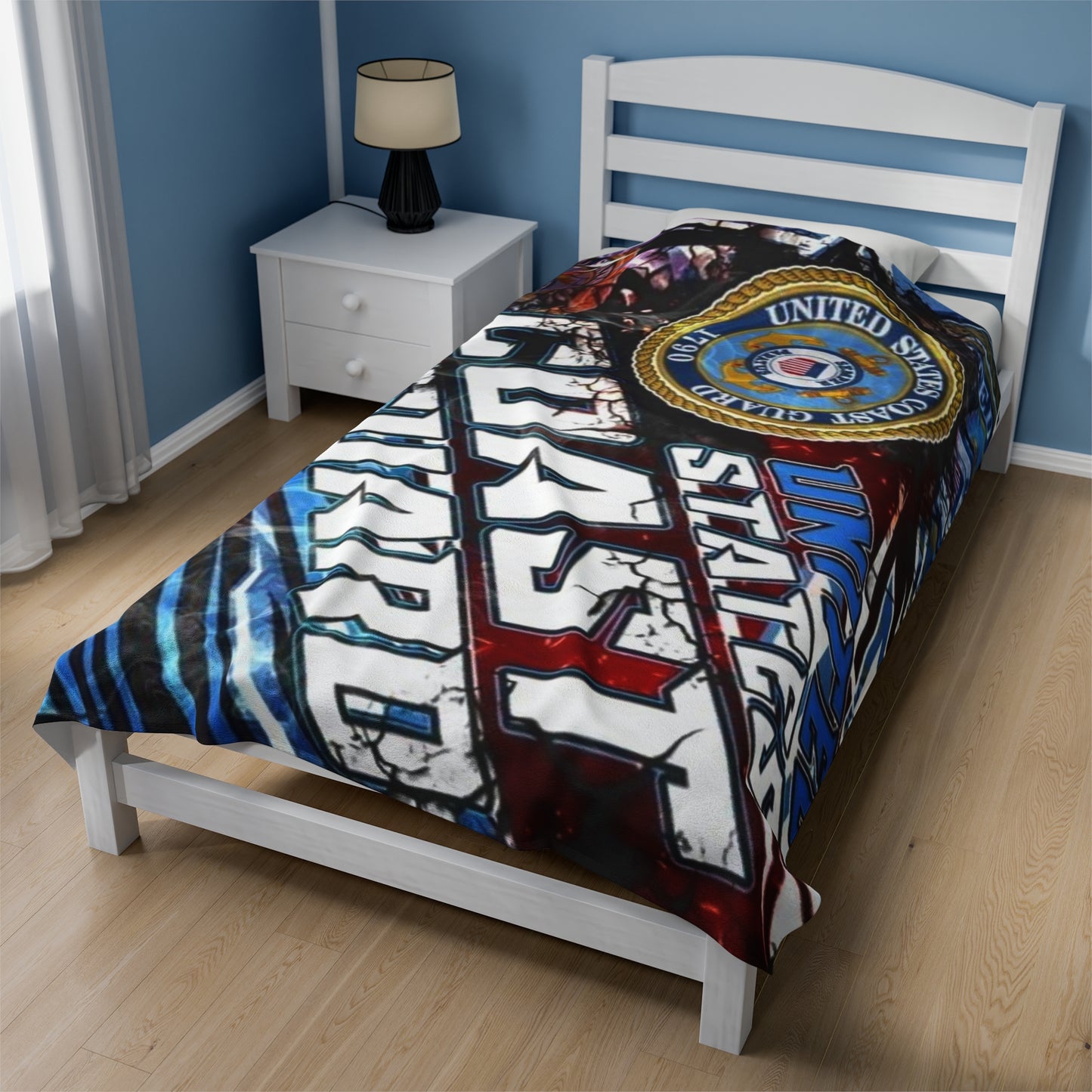 U.S. Coast Guard Velveteen Plush Blanket