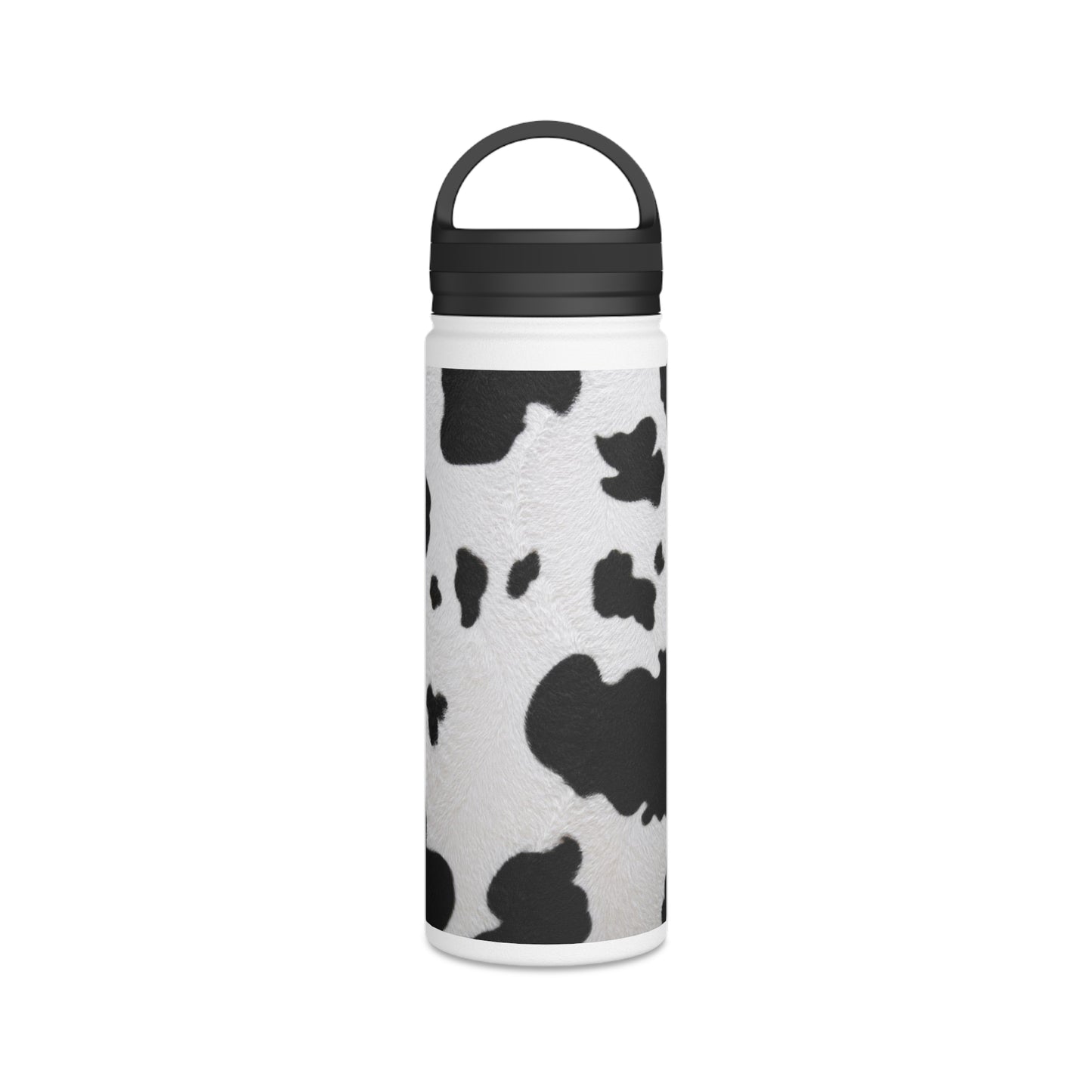 Cow print Stainless Steel Water Bottle, Handle Lid