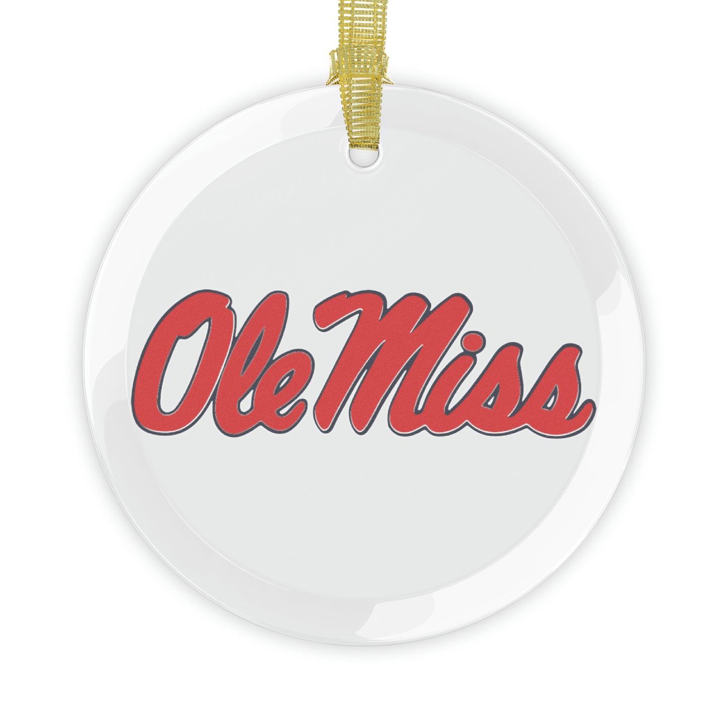 Ole Miss Glass Ornament (RED)