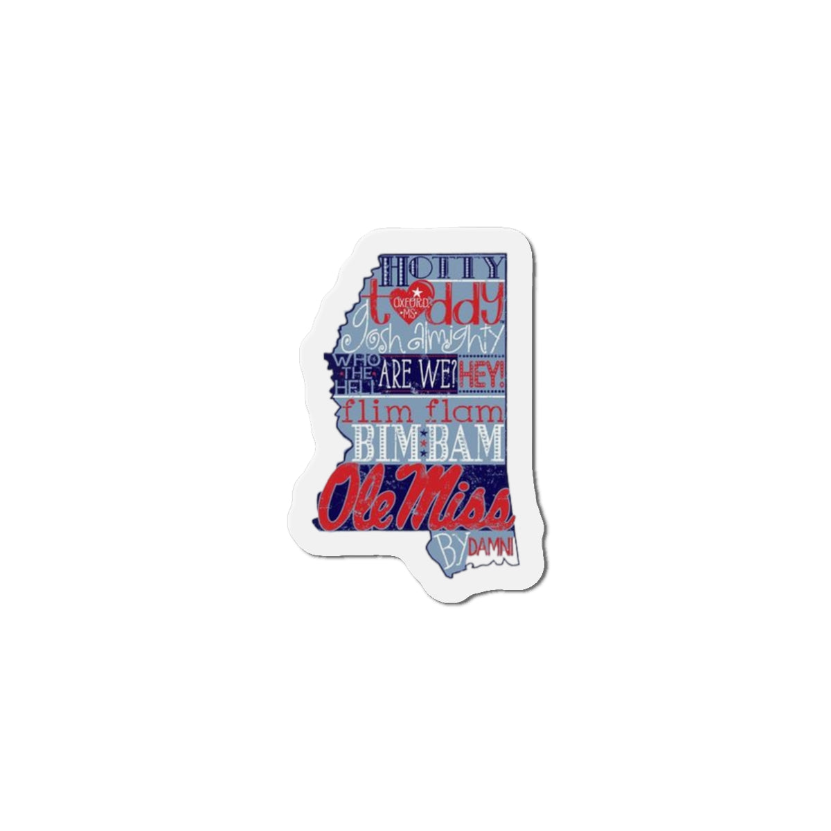 State Shaped Flim Flam Bim Bam Die-Cut Magnets