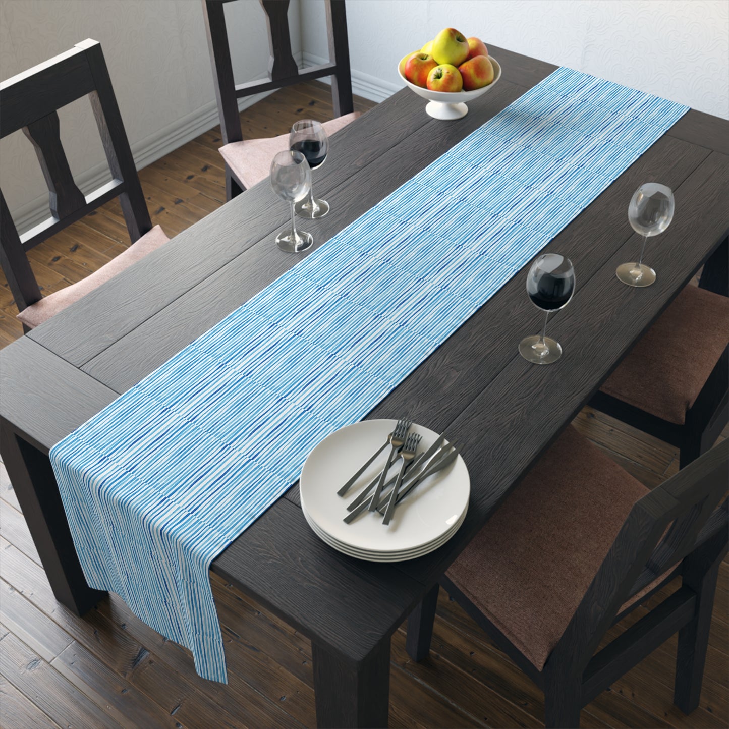 Blue Stripes Table Runner (Cotton, Poly)