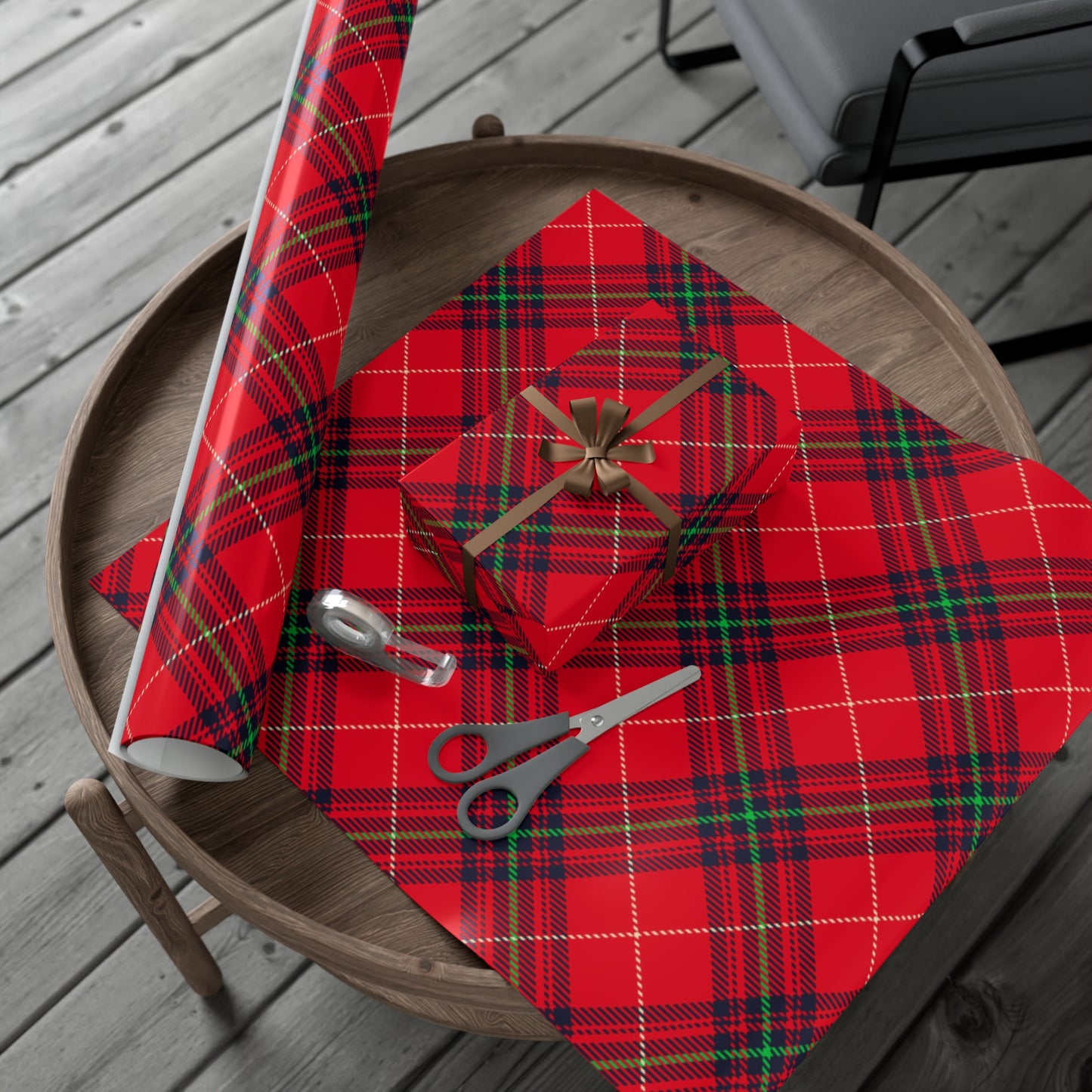 Red Plaid Gift Wrap Papers