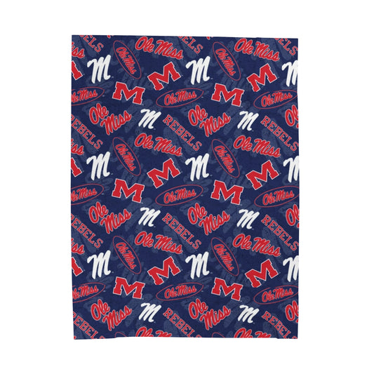 Ole Miss Velveteen Plush Blanket