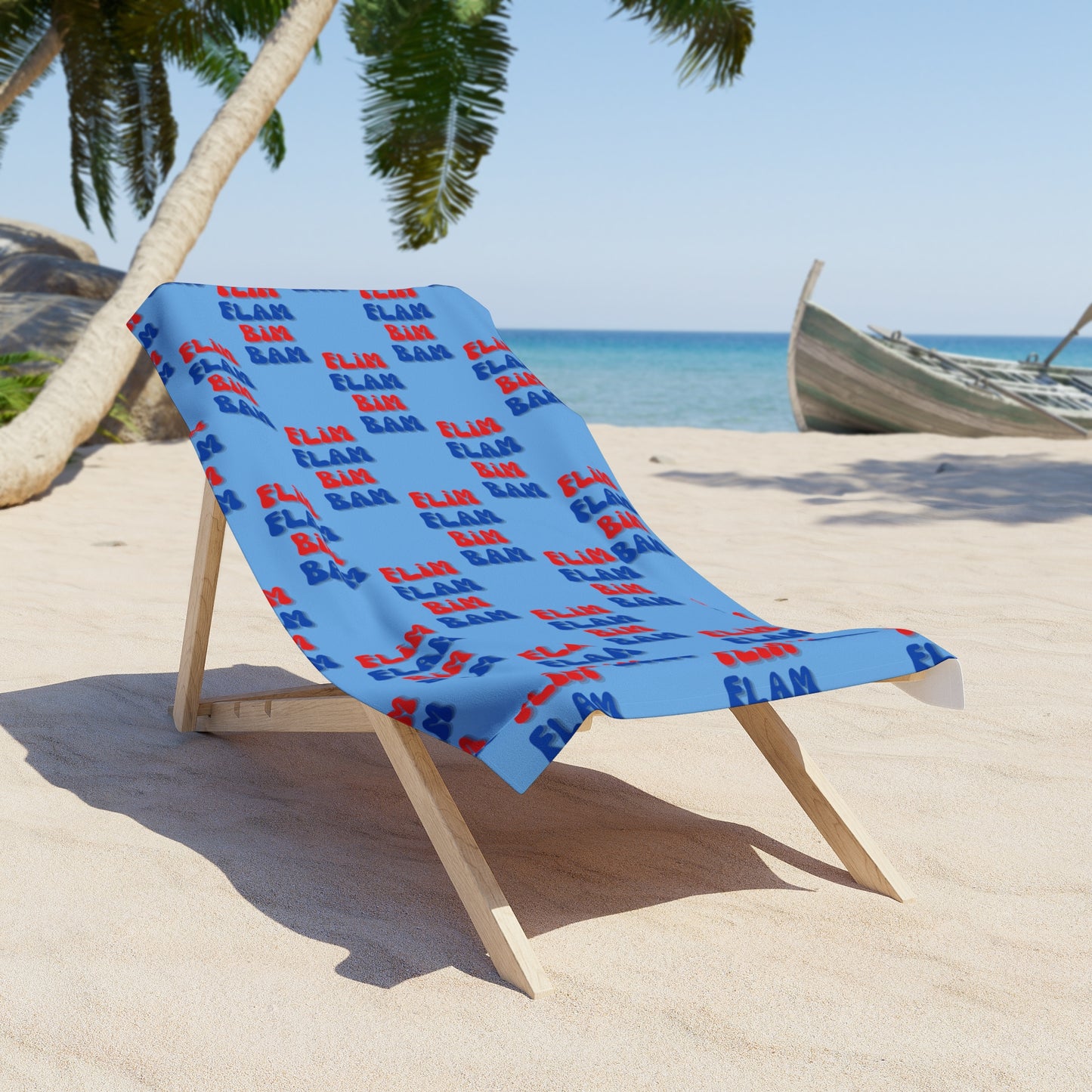 Flim Flam Bim Bam (Blue) Beach Towel
