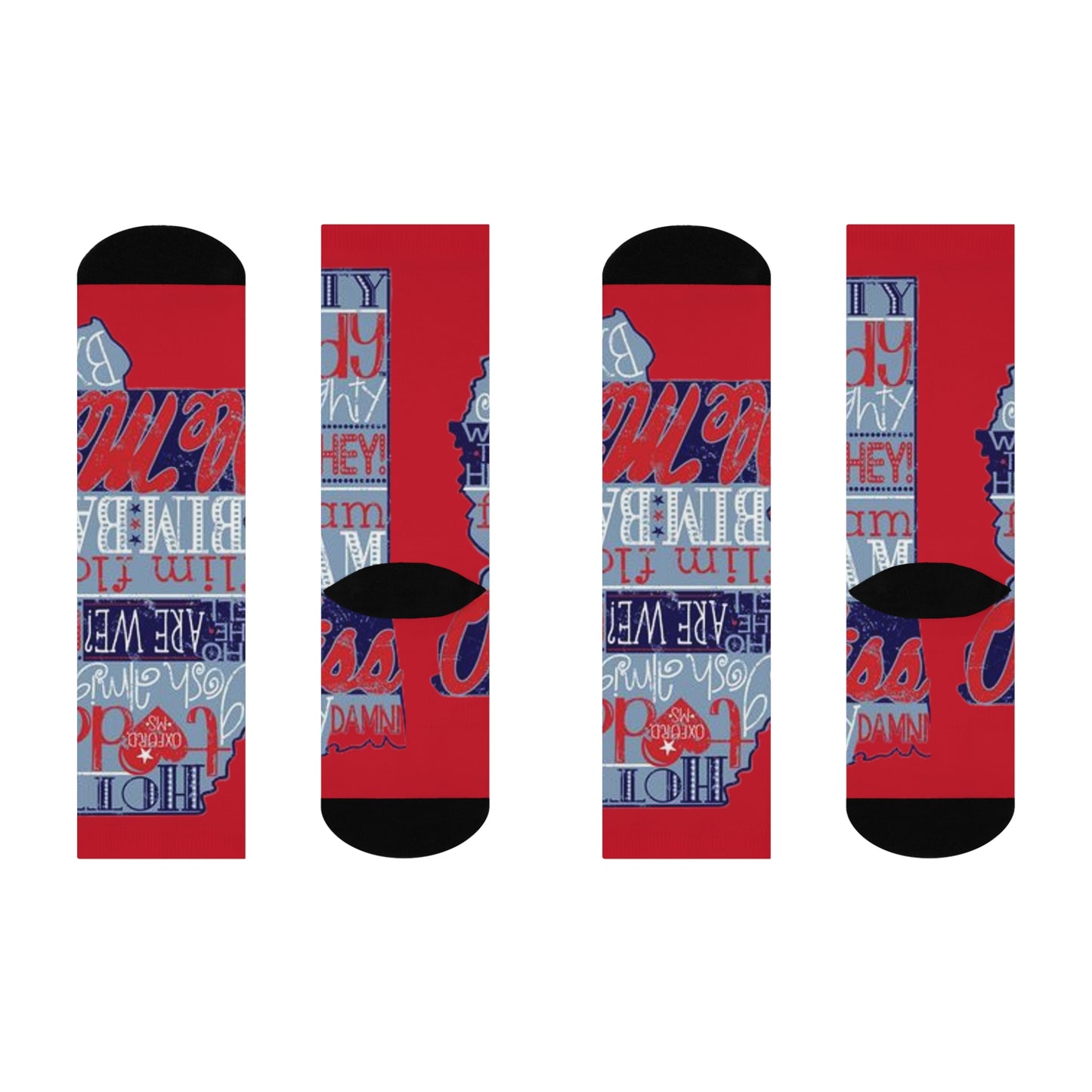 Ole Miss Flim Flam (Red) Cushioned Crew Socks