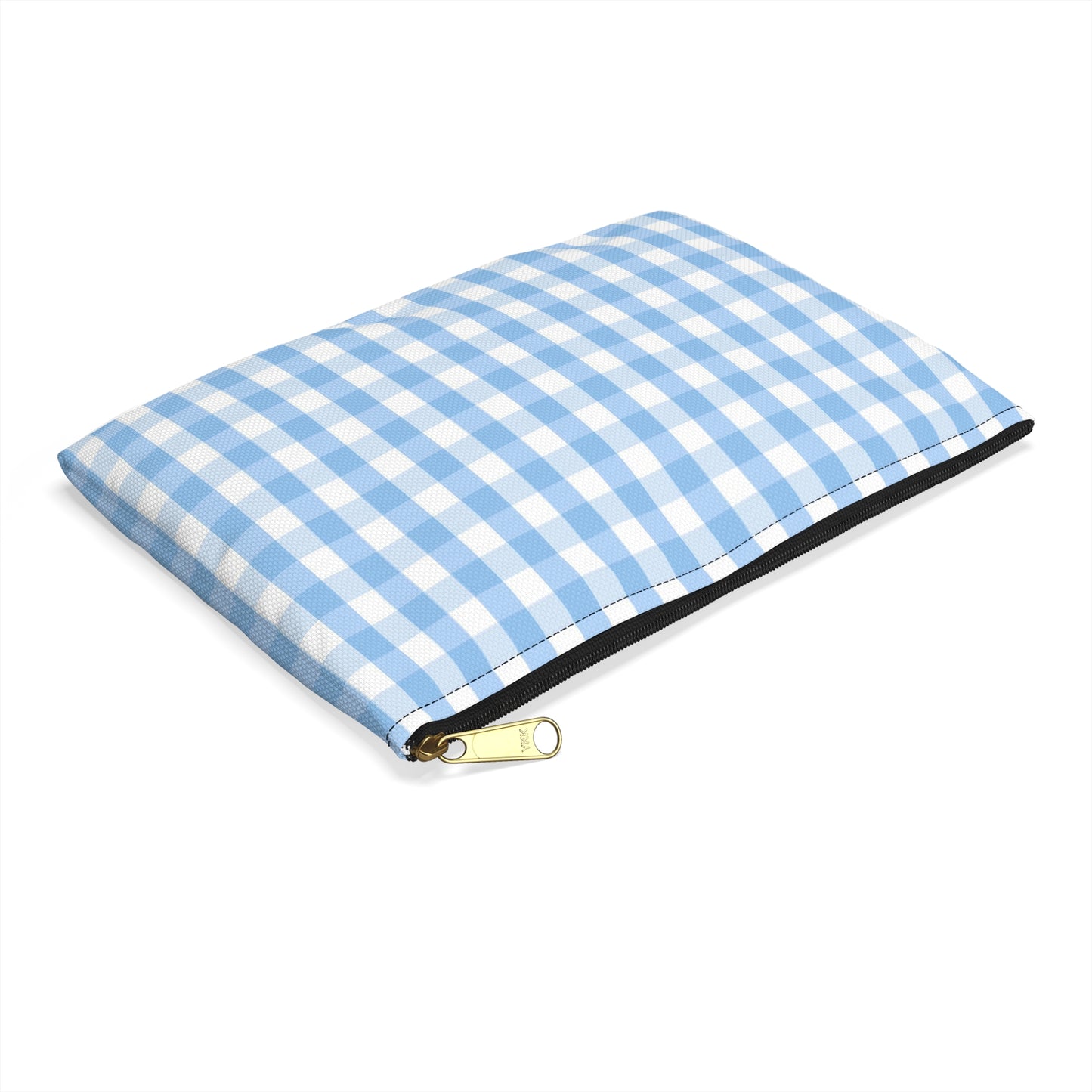 Blue Checked Accessory Pouch