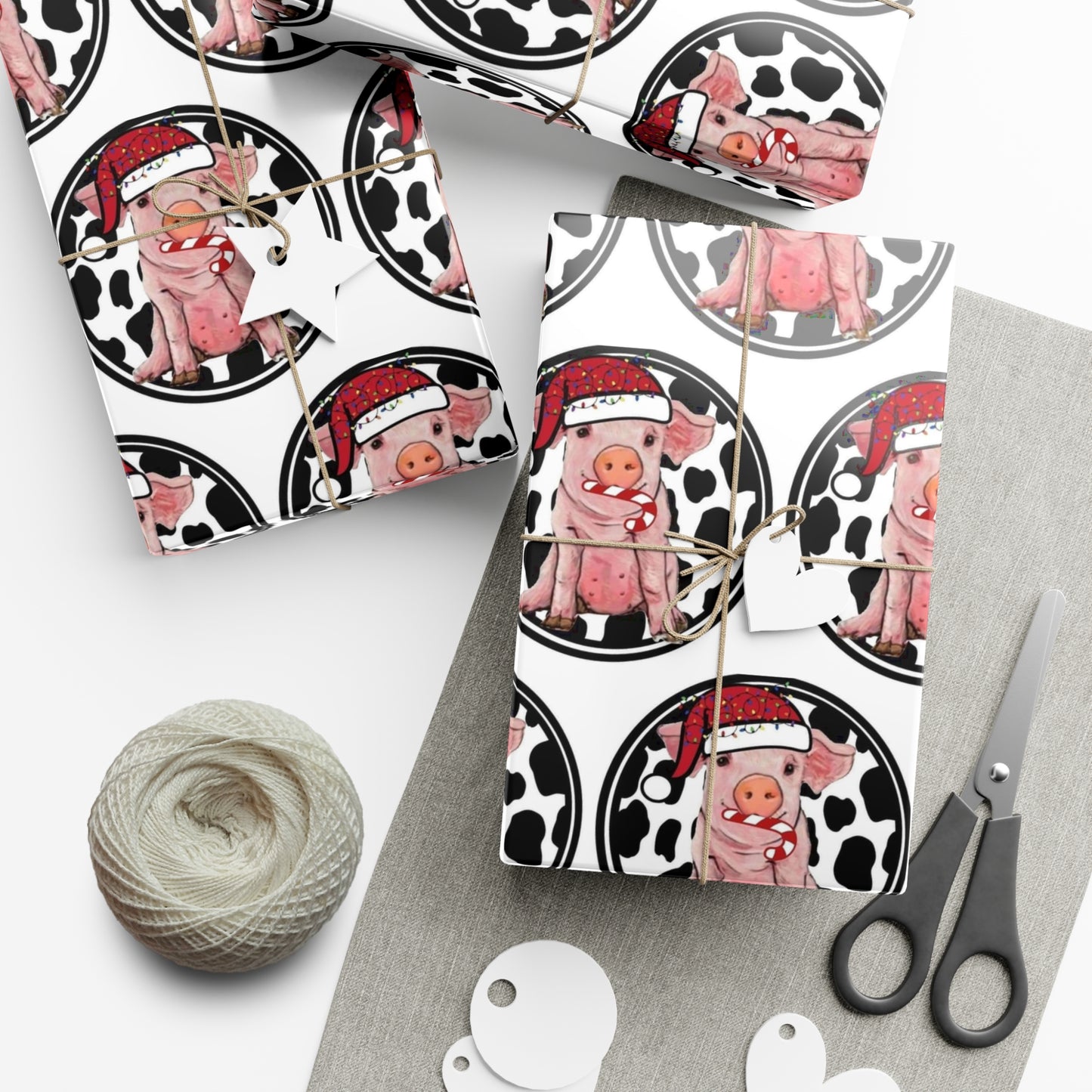 Pig Santa Gift Wrap Papers