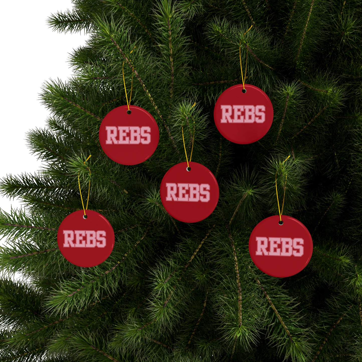 REBS Ceramic Ornaments (1pc, 3pcs, 5pcs, 10pcs) Red