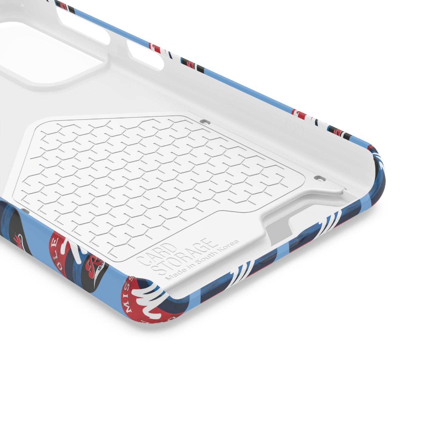 iPhone and Samsung Ole Miss "M" Rebels 1848 (BLUE) Phone Case With Card Holder