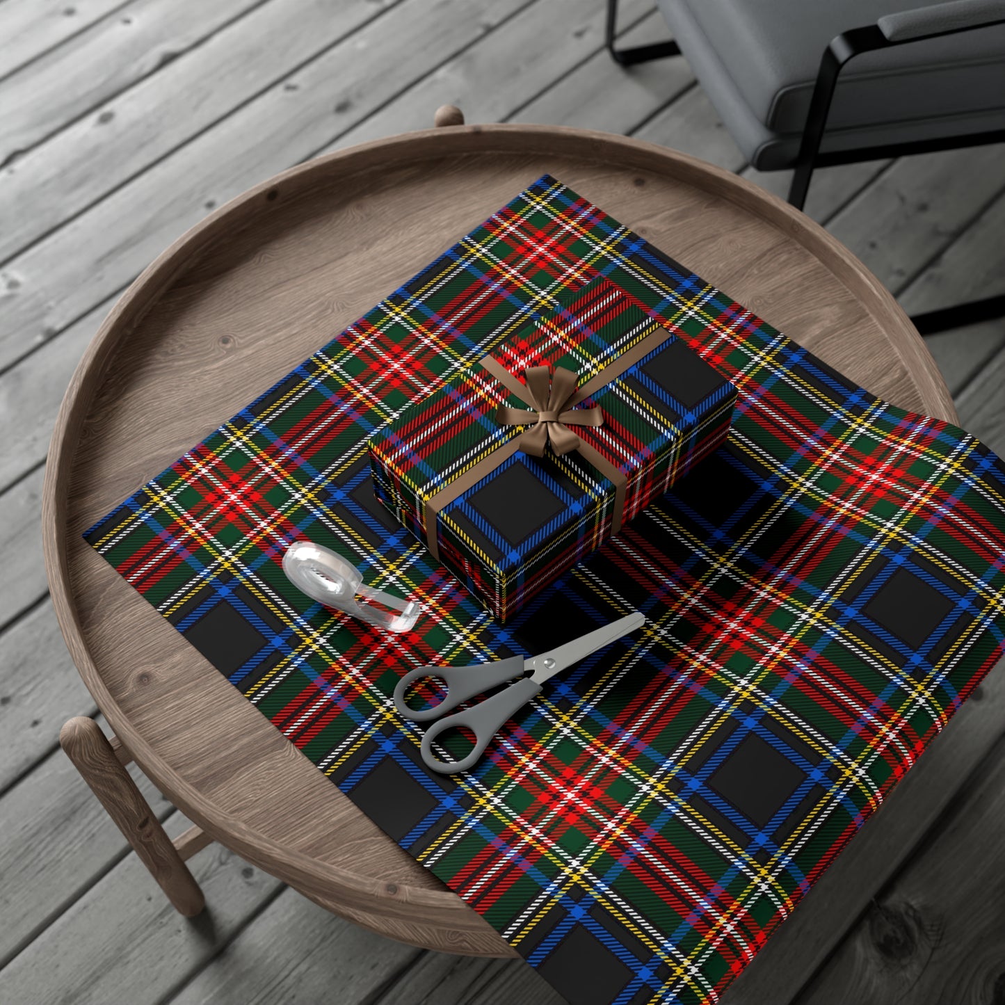 Red, Blue, Green Plaid Gift Wrap Papers