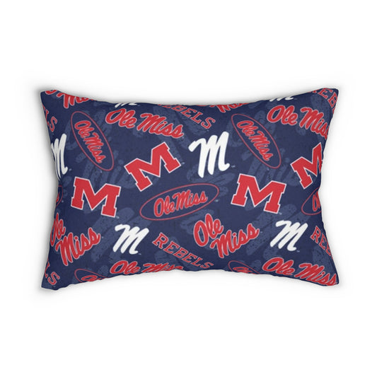 Ole Miss Spun Polyester Lumbar Pillow