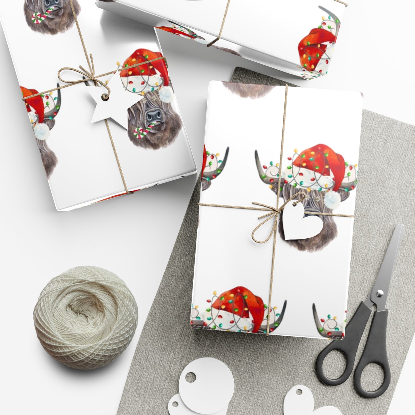 Highland Cow Christmas Gift Wrap Papers