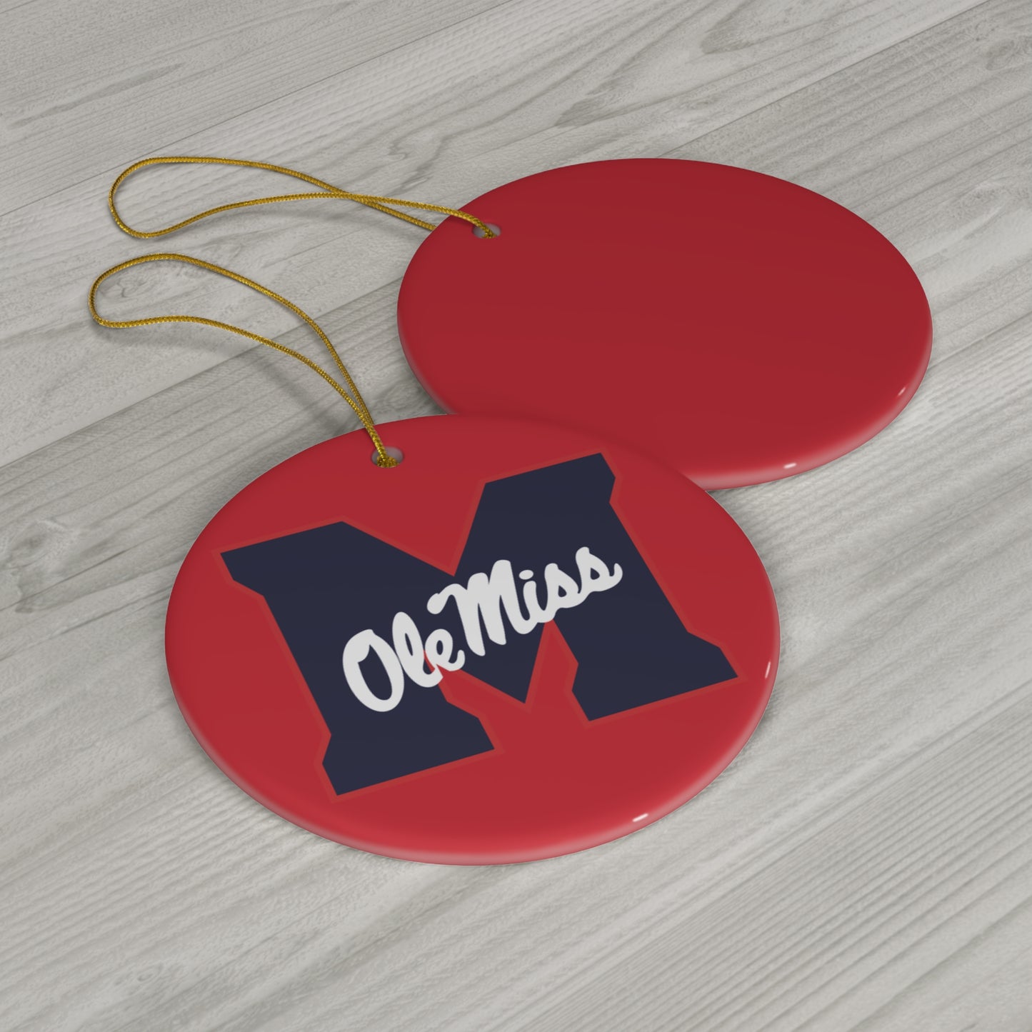 M Ceramic Ornament, 1-Pack