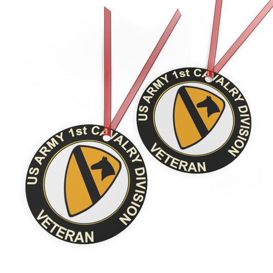 1st Cavalry Veteran Metal Ornaments