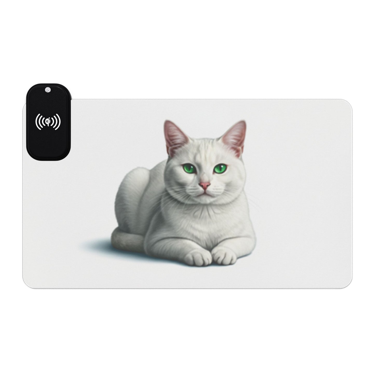 Wireless LED Gaming Mouse Pad — George the Cat Design with Qi Charger