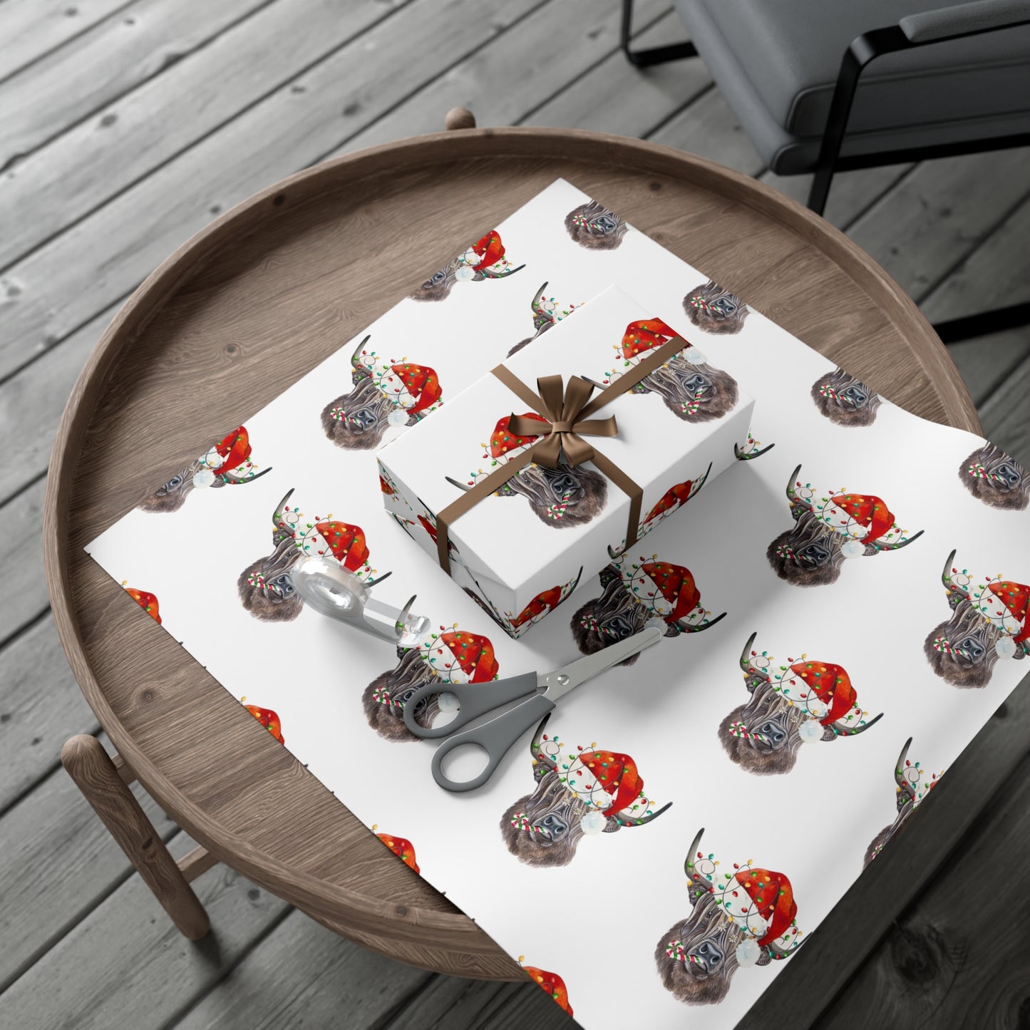 Highland Cow Christmas Gift Wrap Papers
