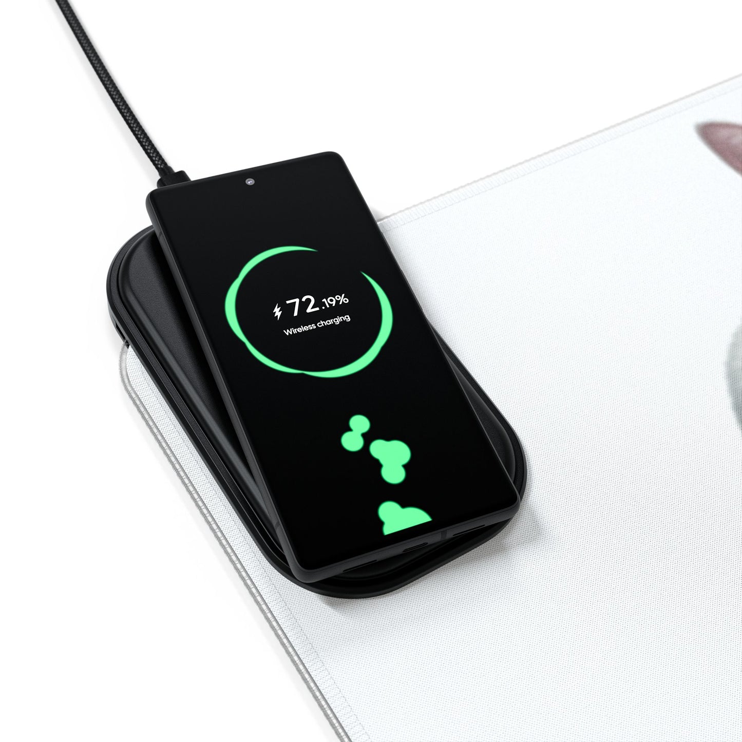 Wireless LED Gaming Mouse Pad — George the Cat Design with Qi Charger