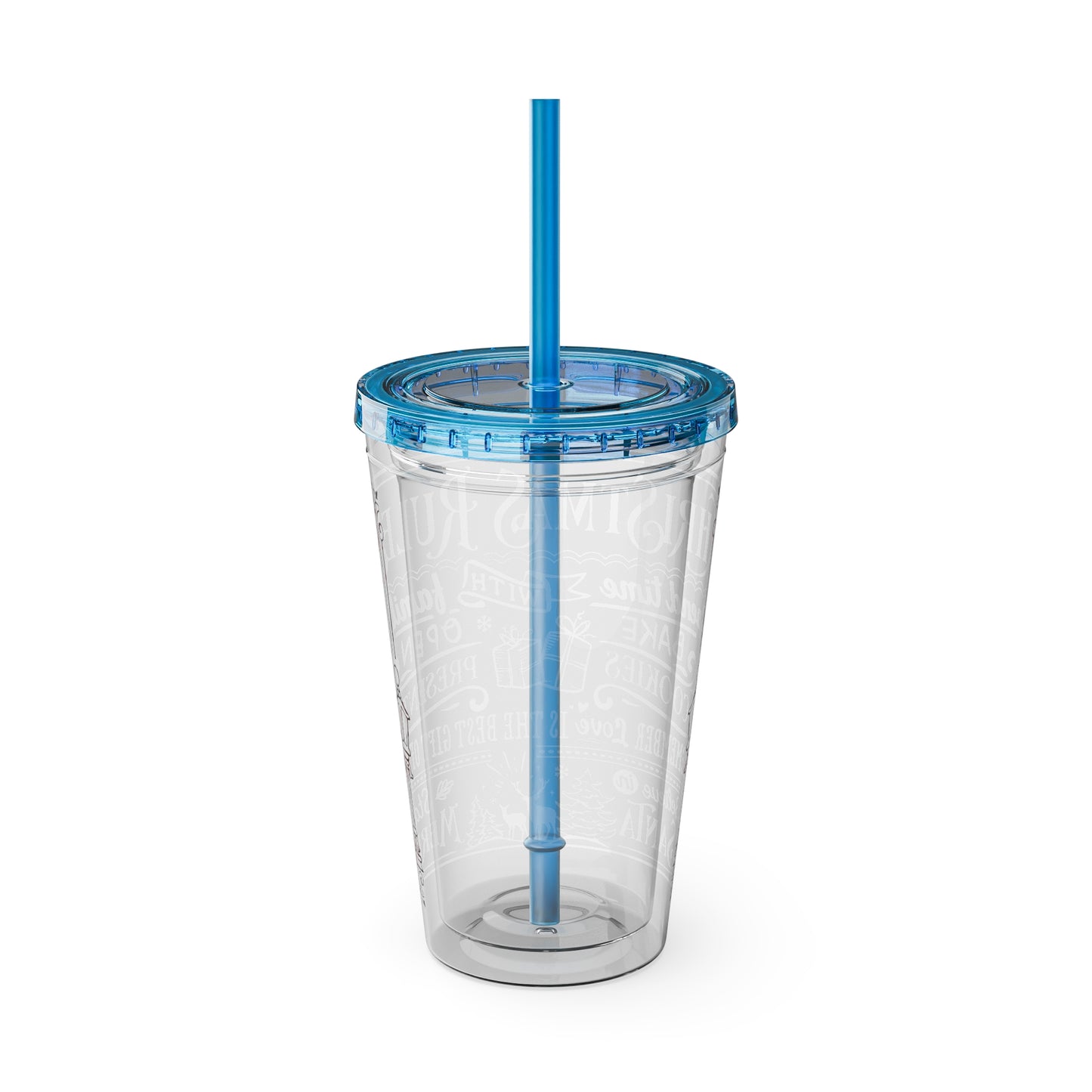 Christmas Rules Sunsplash Tumbler with Straw, 16oz