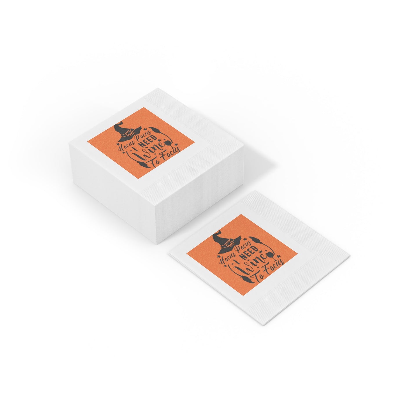 Hocus Pocus I Need Wine To Focus White Coined Napkins
