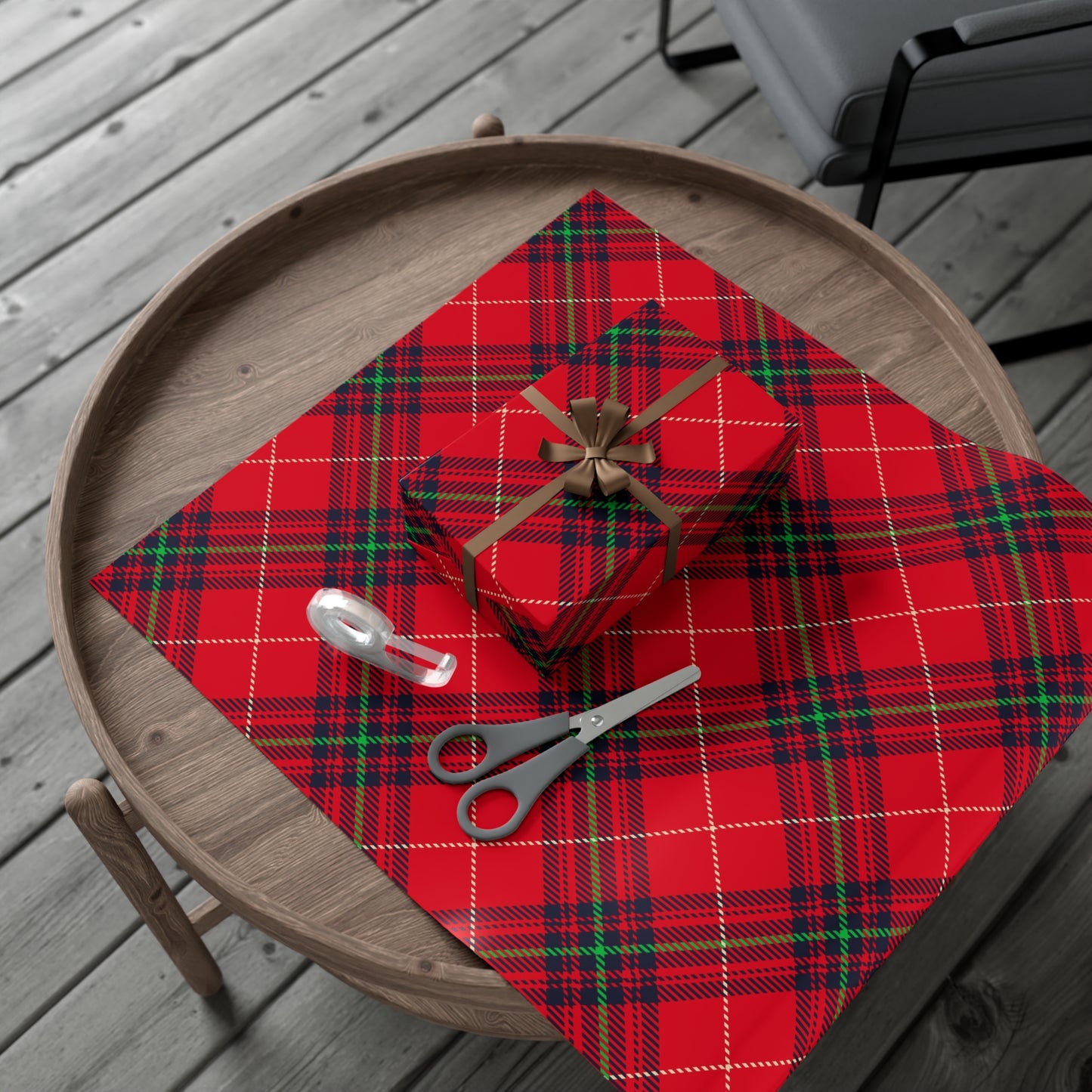 Red Plaid Gift Wrap Papers