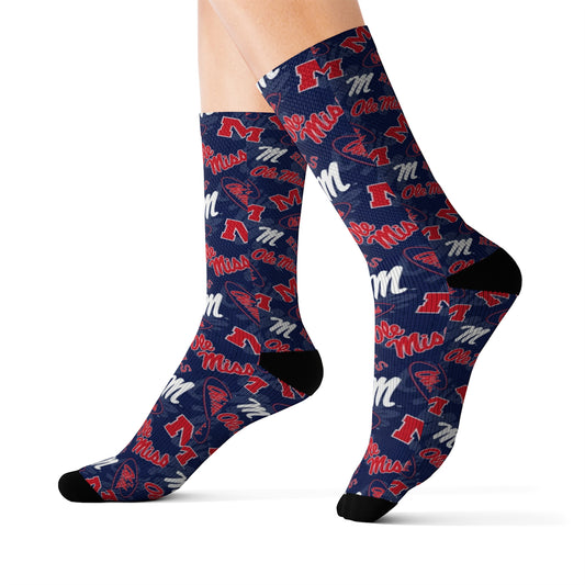 Ole Miss Sublimation Socks