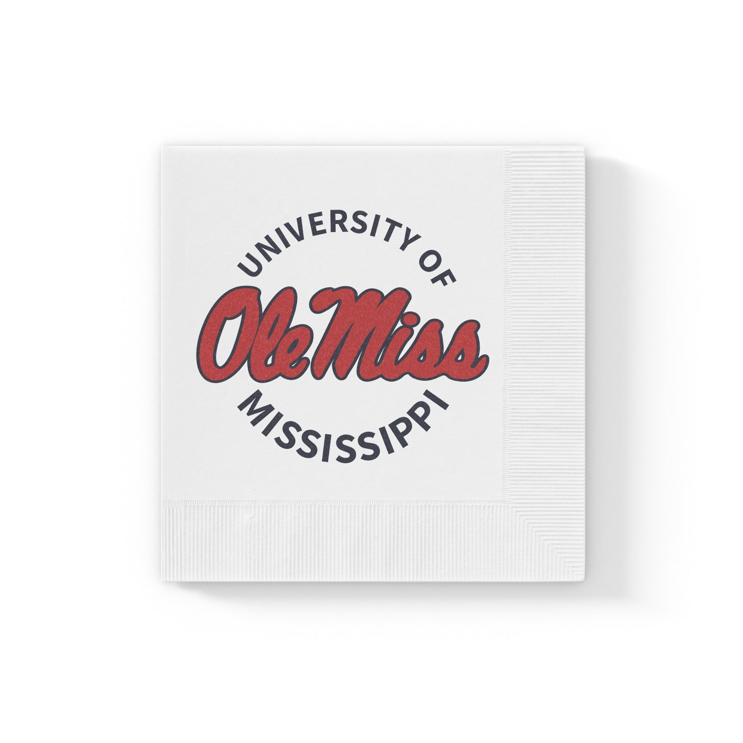 Ole Miss University White Coined Napkins