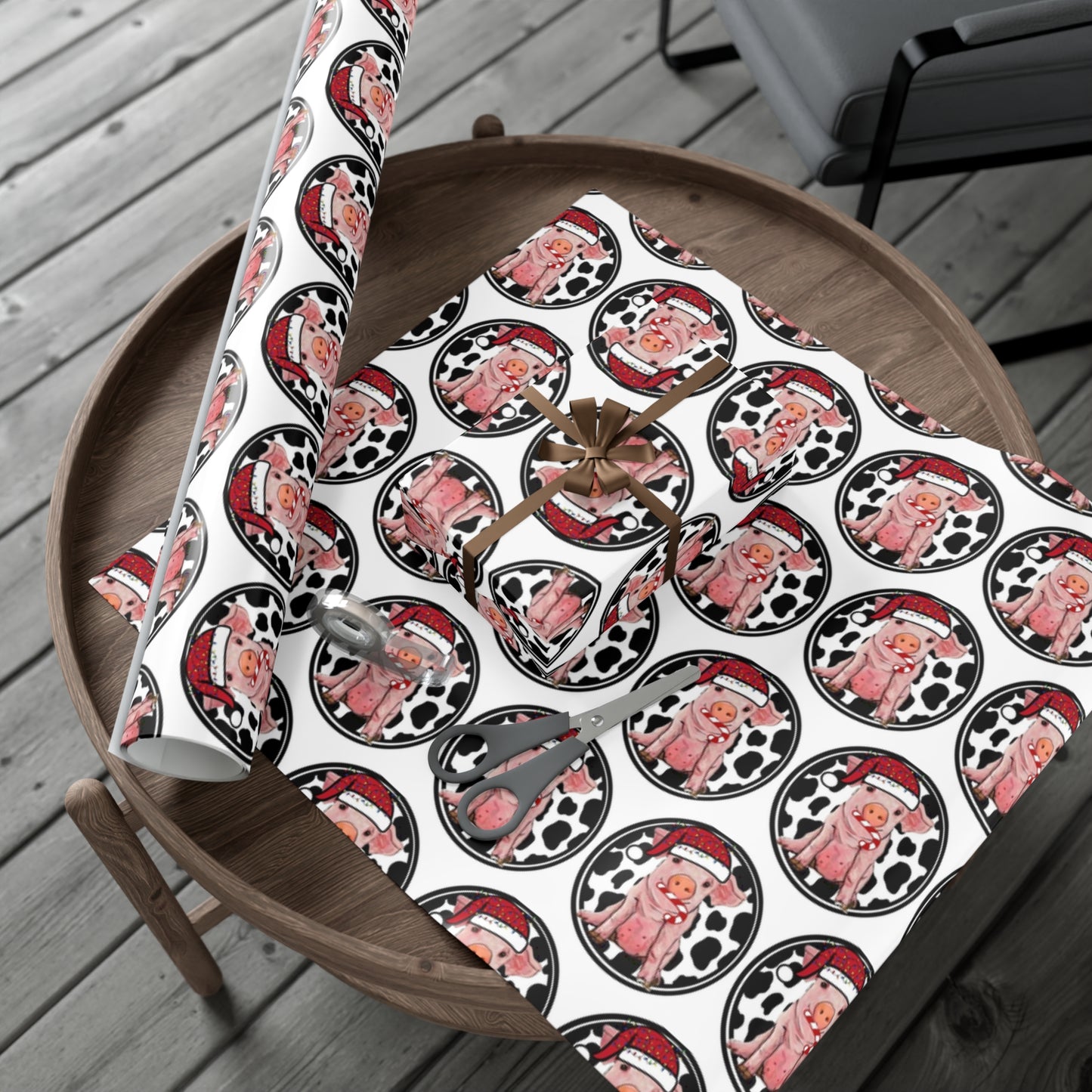Pig Santa Gift Wrap Papers