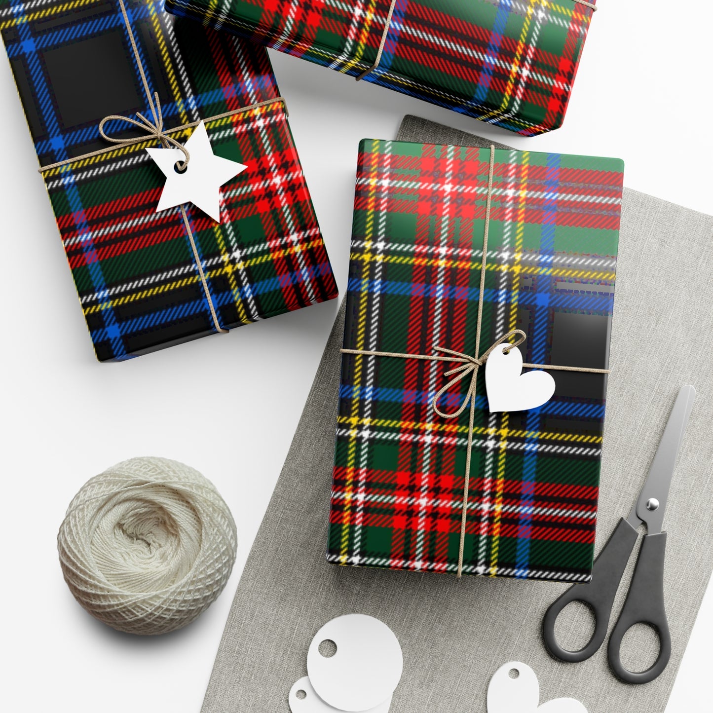 Red, Blue, Green Plaid Gift Wrap Papers