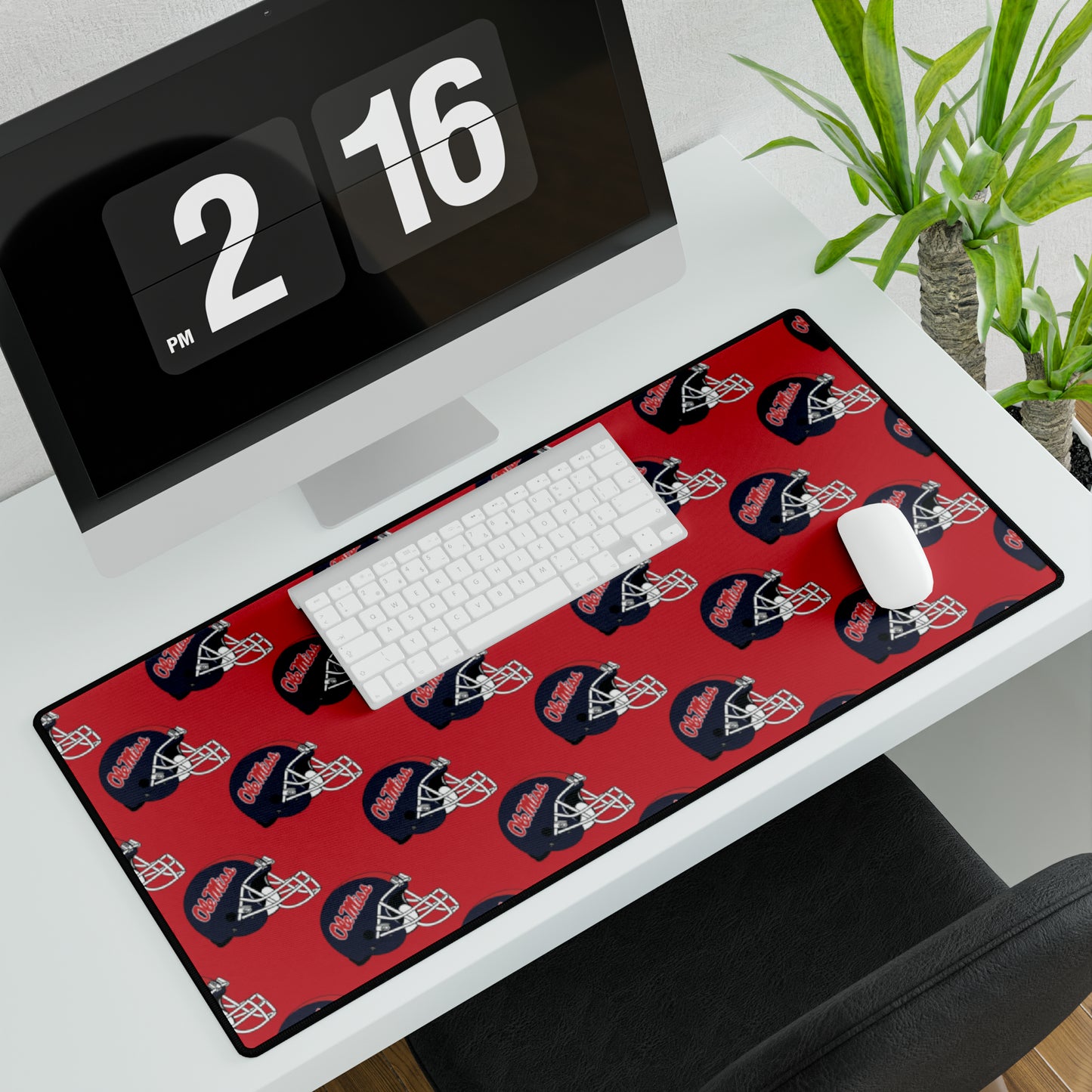 Ole Miss Helmet Desk Mat (Red)