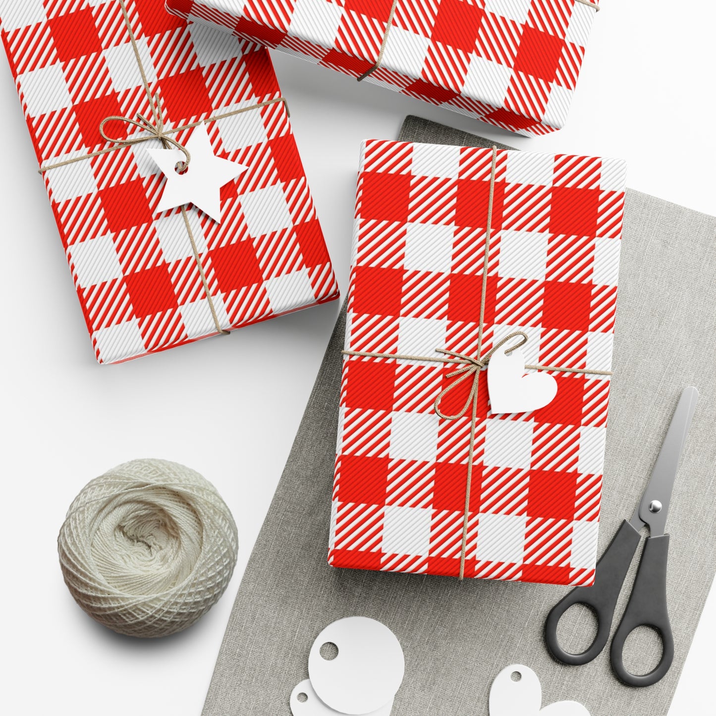 Red Check Gift Wrap Papers