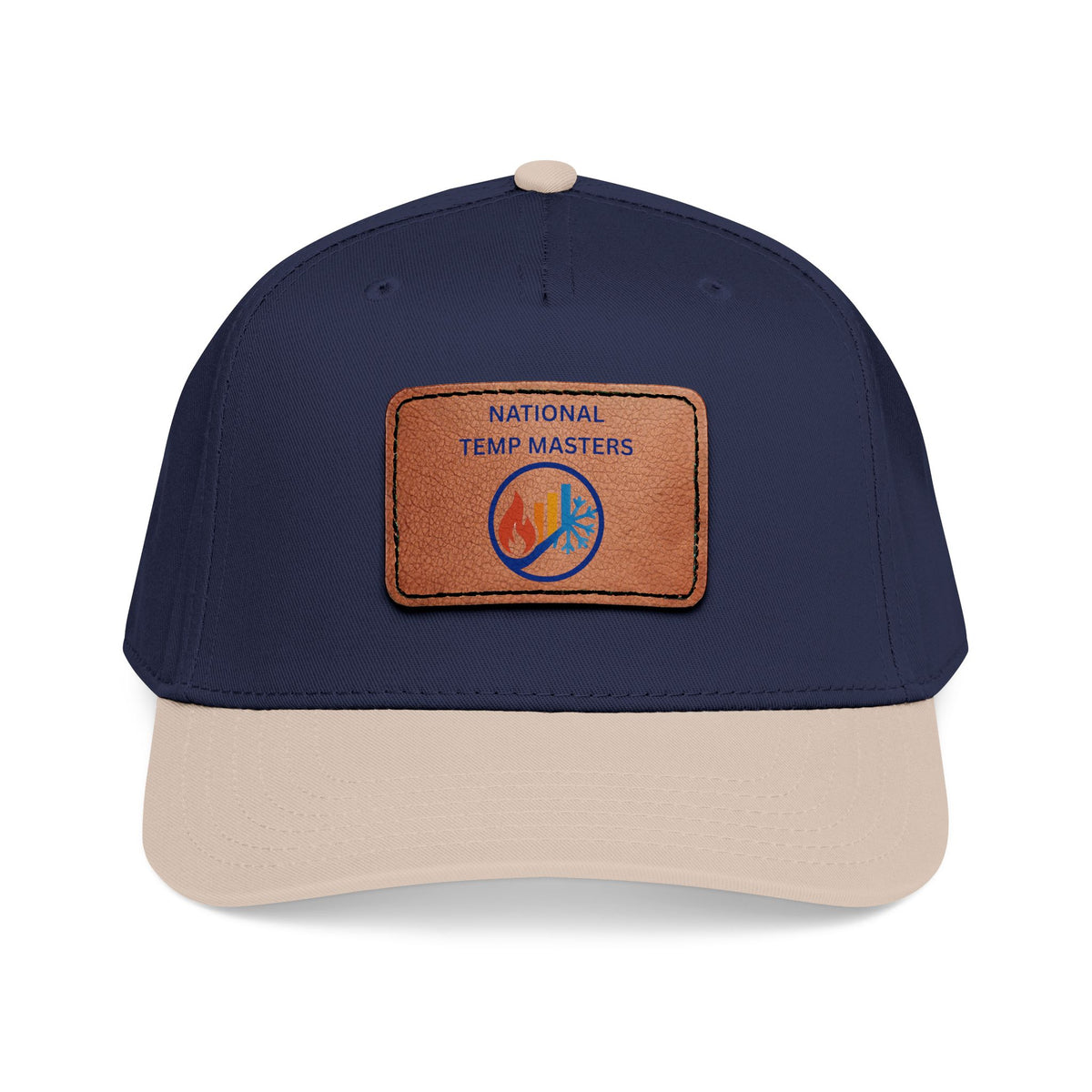 NTM Leather Patch Baseball Cap — "National Temp Masters" Retro Logo