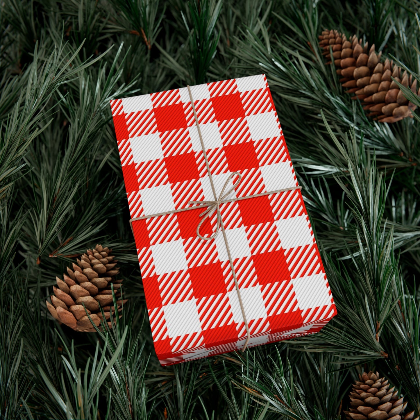 Red Check Gift Wrap Papers