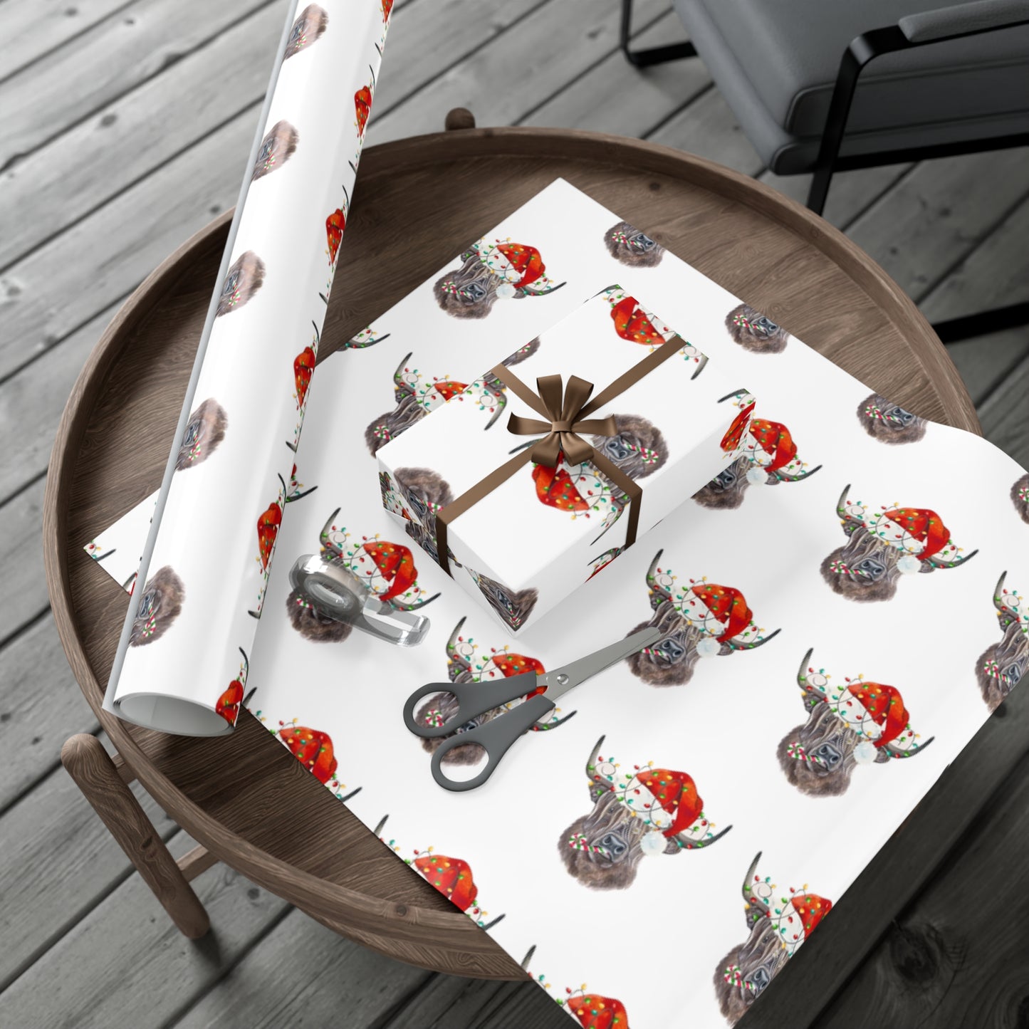 Highland Cow Christmas Gift Wrap Papers