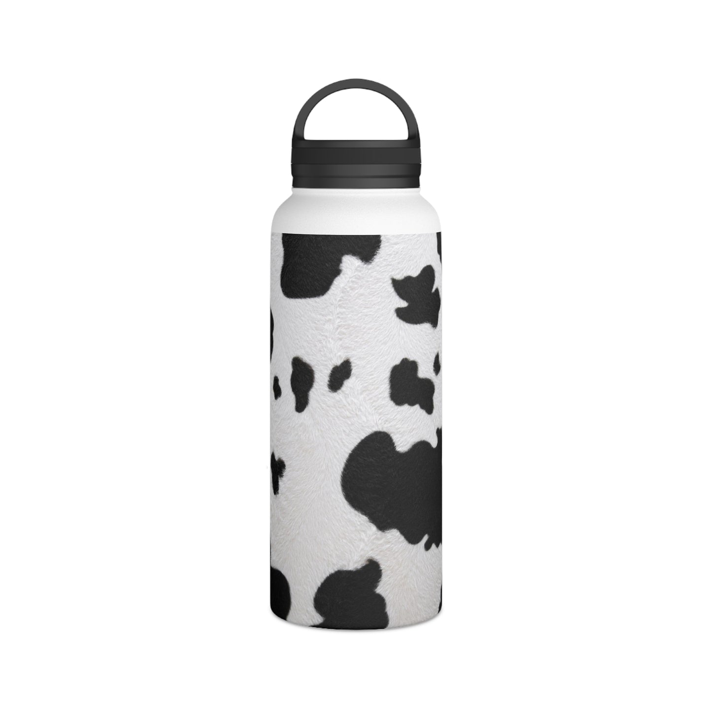 Cow print Stainless Steel Water Bottle, Handle Lid