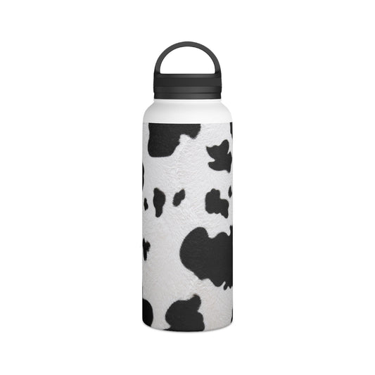 Cow print Stainless Steel Water Bottle, Handle Lid