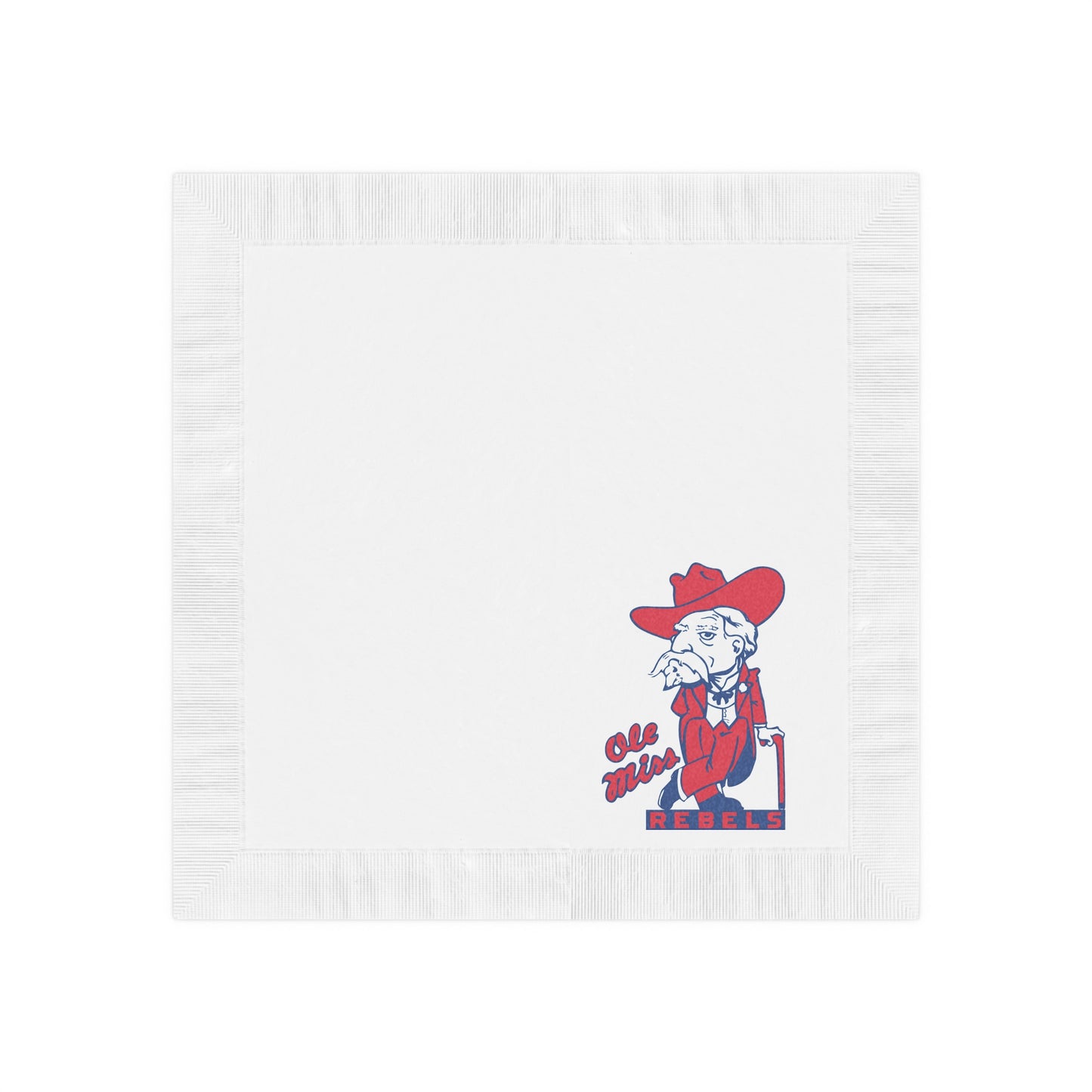 Ole Miss Rebels White Coined Napkins