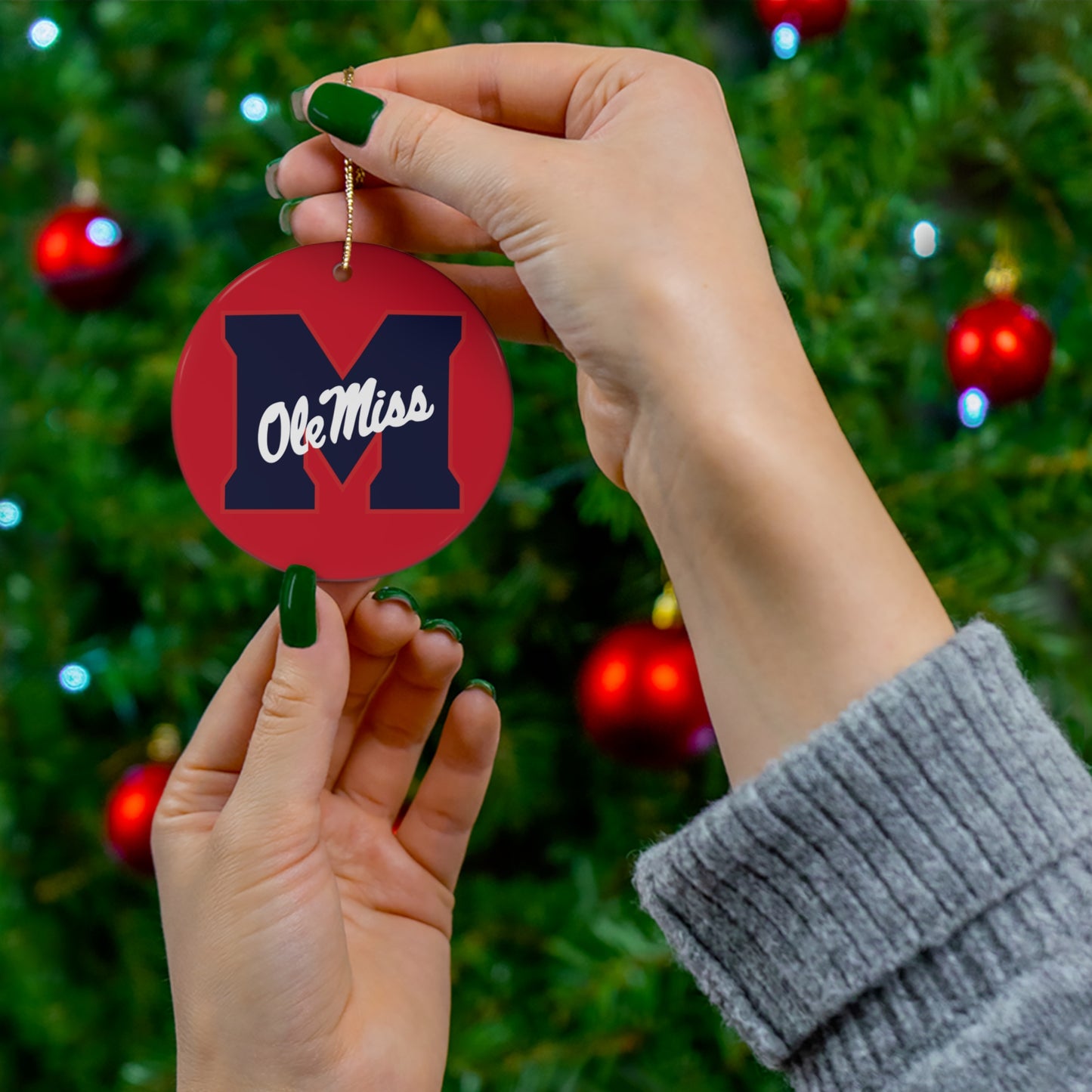 M Ceramic Ornament, 1-Pack