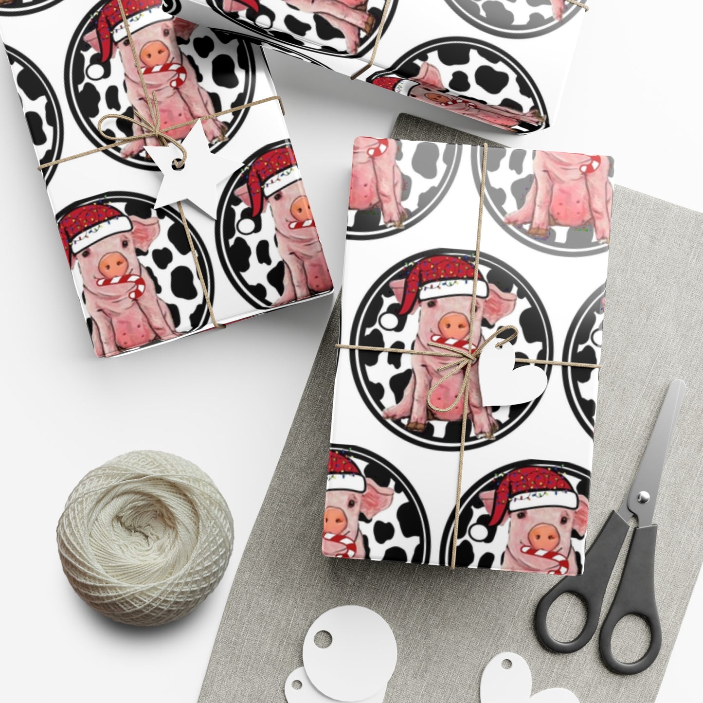 Pig Santa Gift Wrap Papers