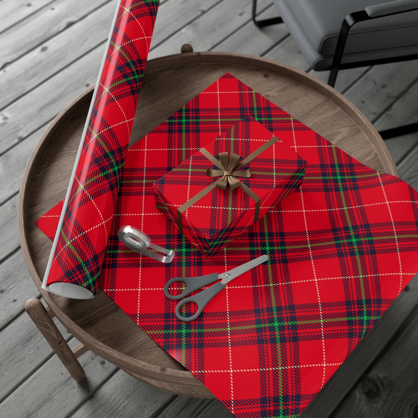 Red Plaid Gift Wrap Papers