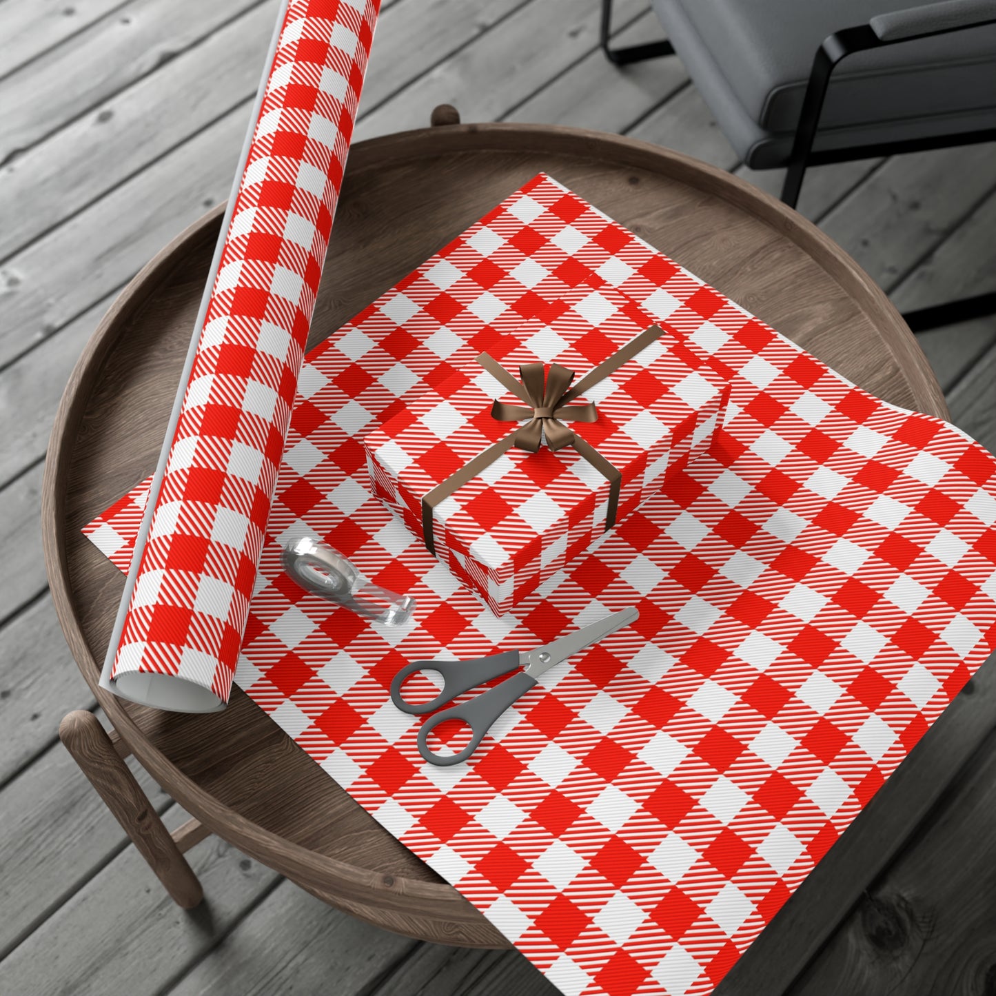 Red Check Gift Wrap Papers