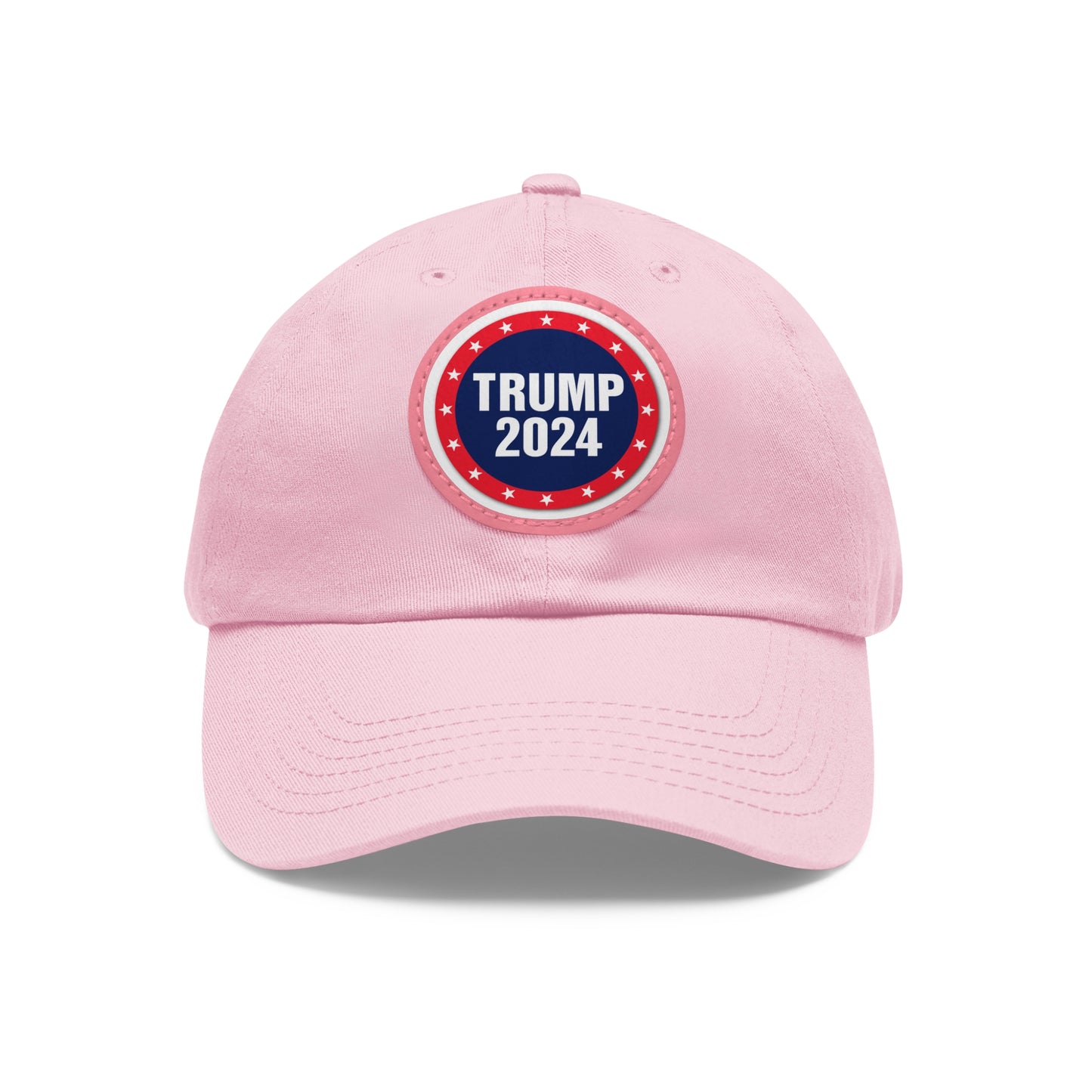 Trump 2024 Dad Hat with Leather Patch (Round)