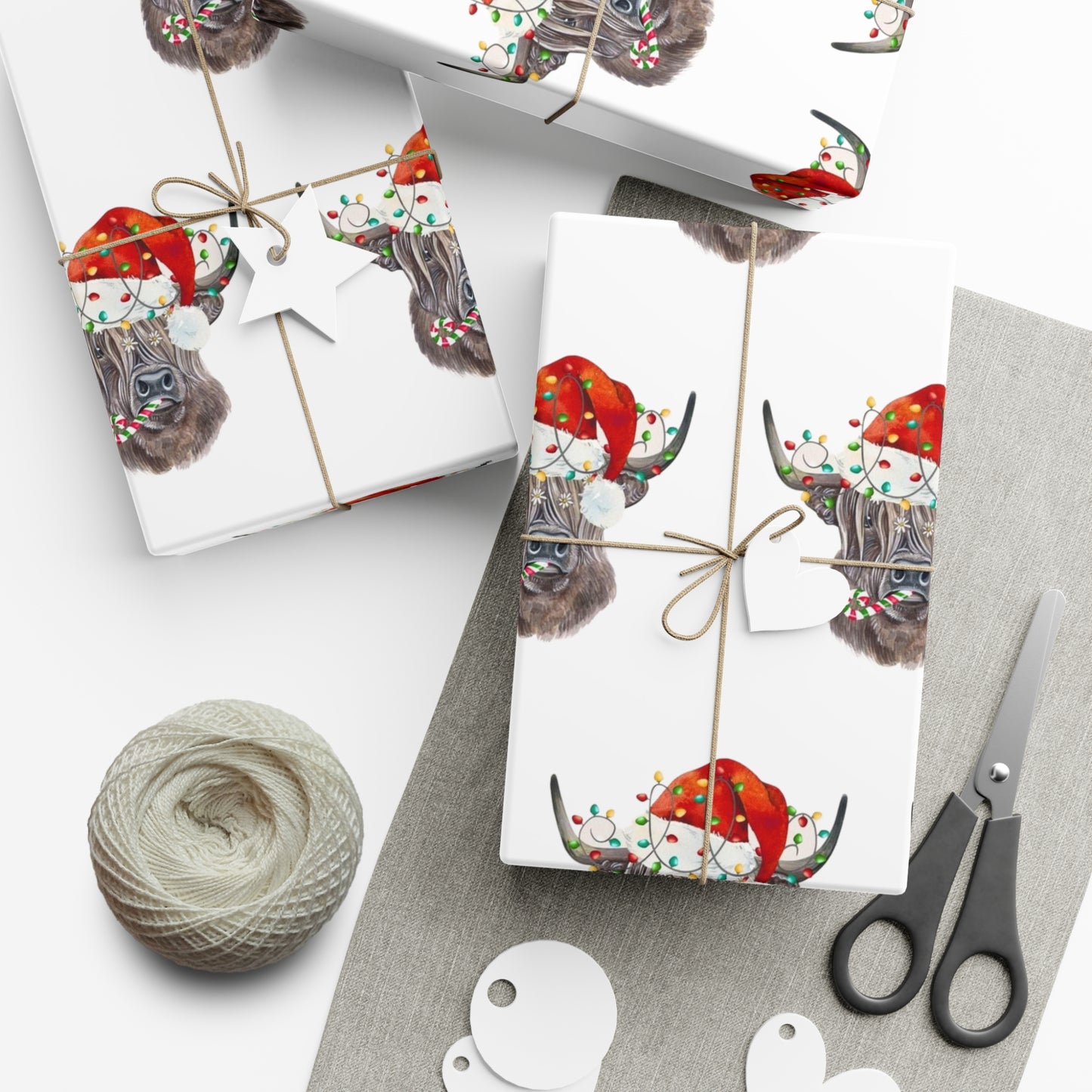 Highland Cow Christmas Gift Wrap Papers
