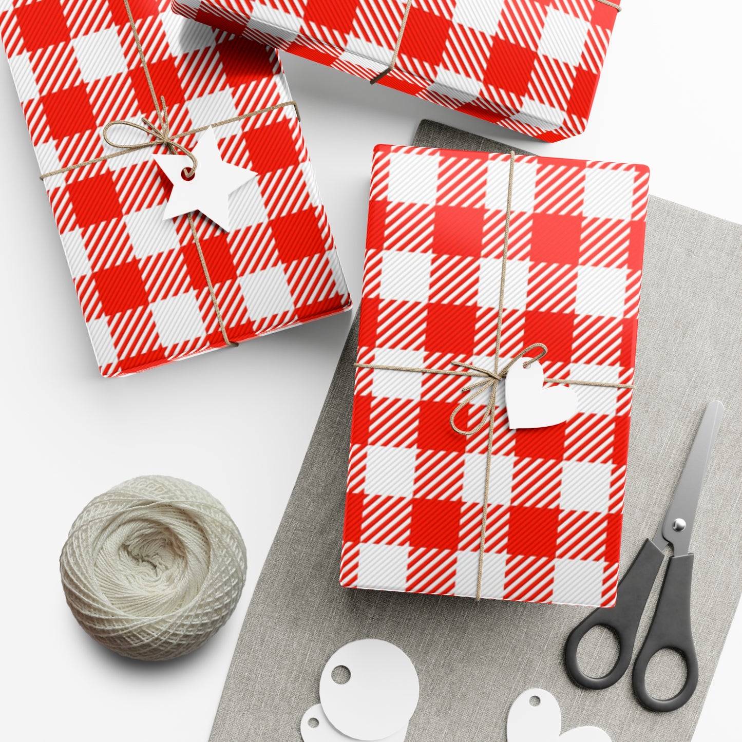 Red Check Gift Wrap Papers